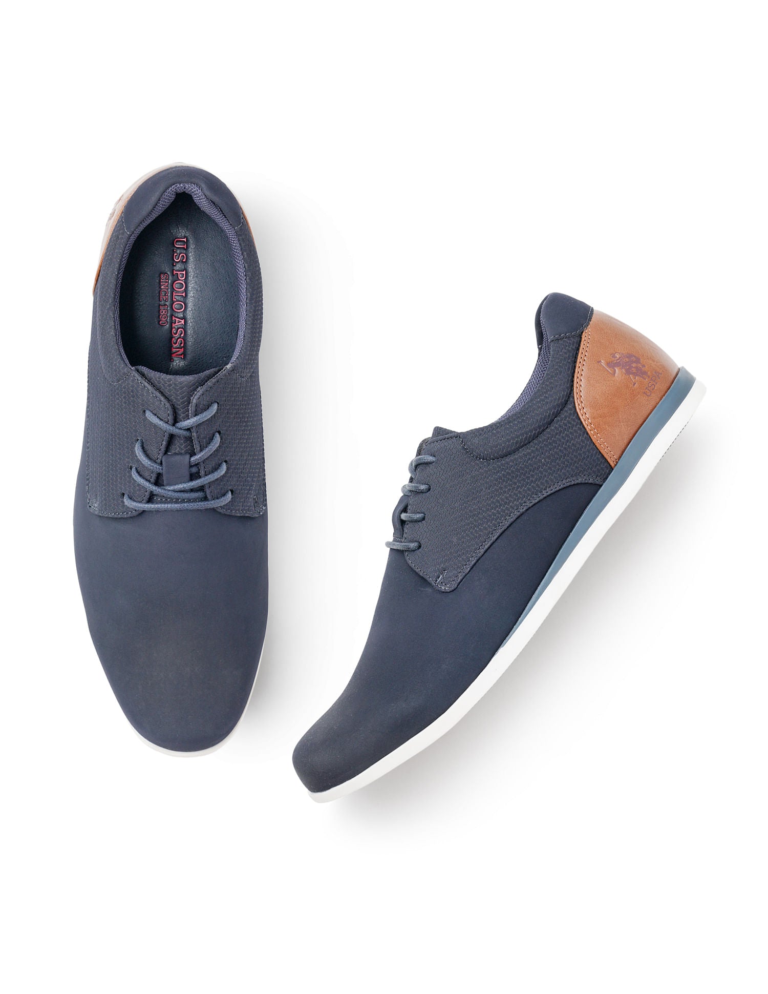 Men Lucius 3.0 Navy Work Casuals Lace Up Shoes Navy - U.S. POLO ASSN. | Large