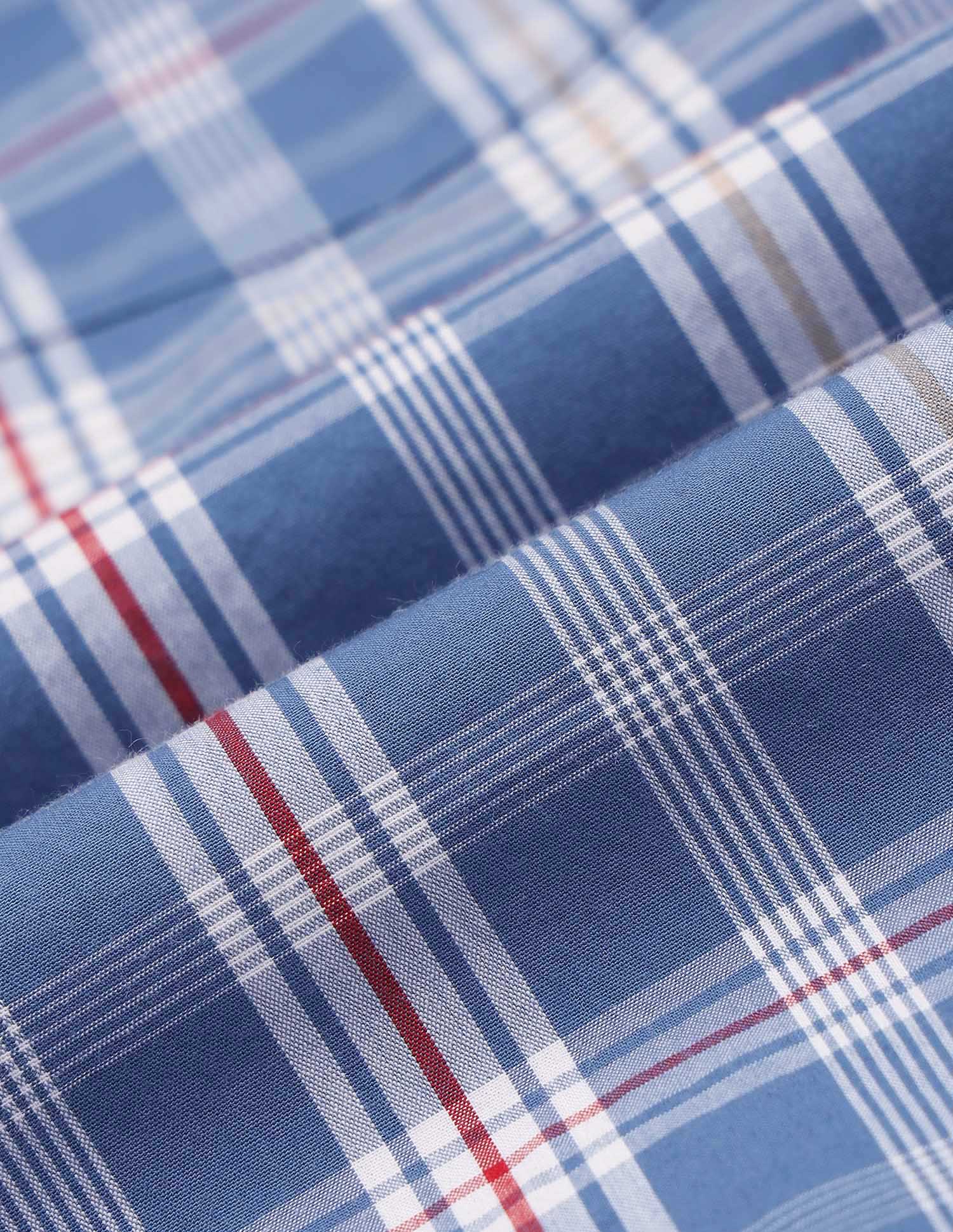 Plaid Checked Poplin Shirt Blue - U.S. Polo Assn. India | Large