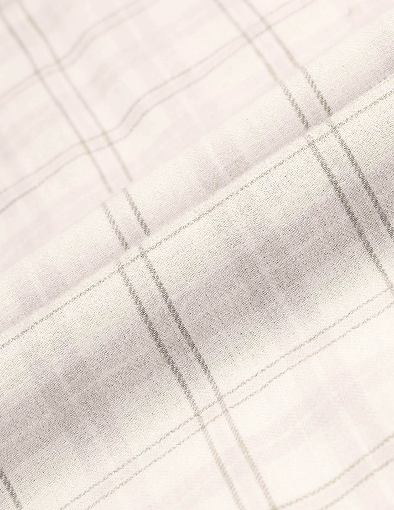 Grid Tattersall Checked Herringbone Shirt Ecru - U.S. POLO ASSN. | Large