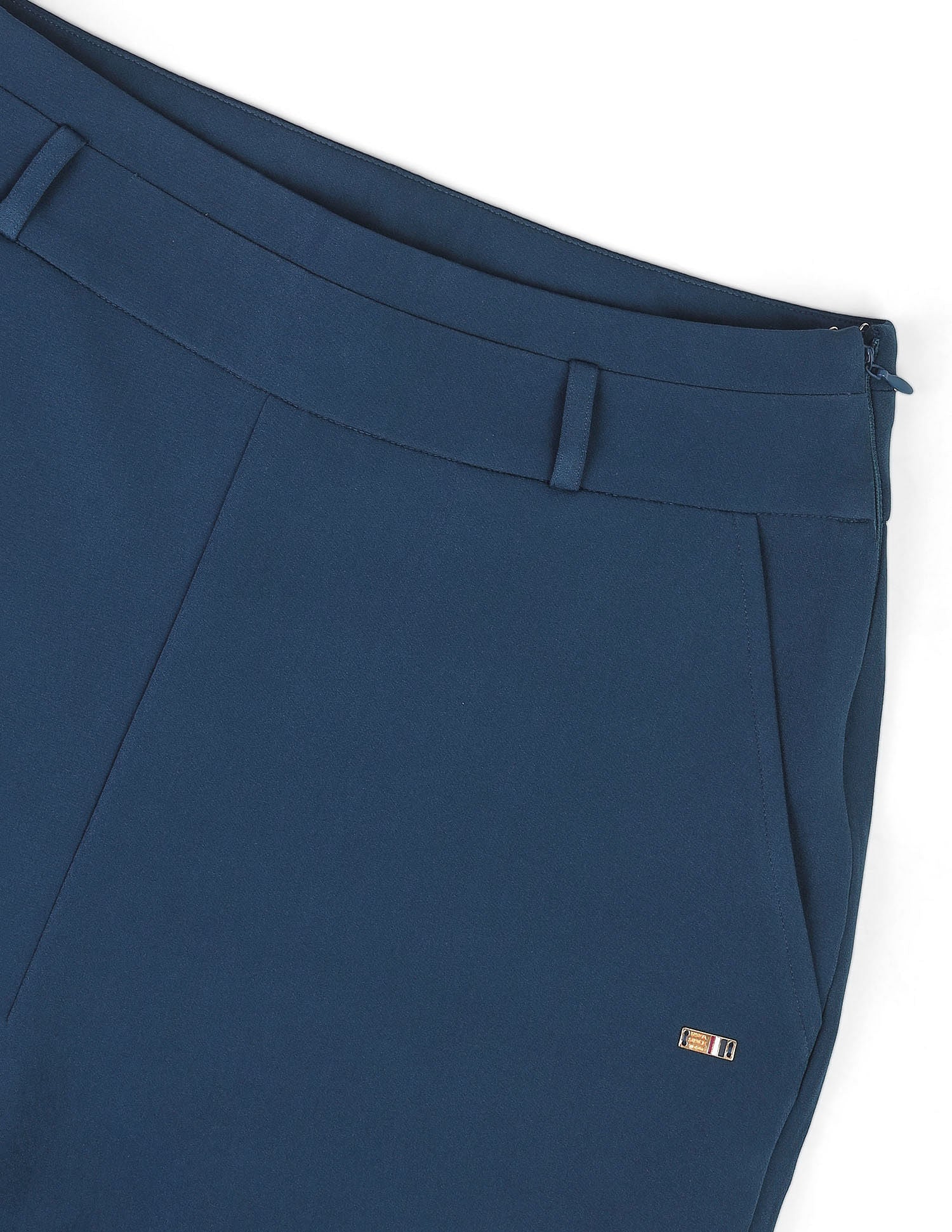 Wide Leg Solid Trousers Blue - U.S. POLO ASSN. | Large