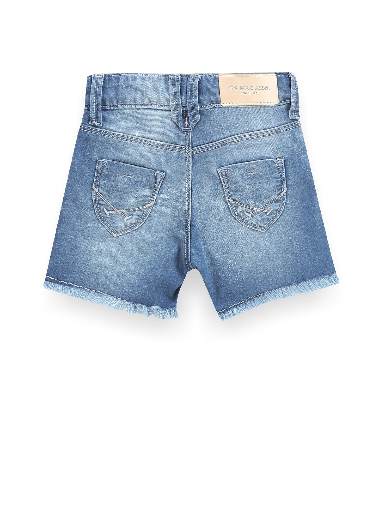 Girls Embroidered Daisy Shorts Blue - U.S. POLO ASSN. | Large