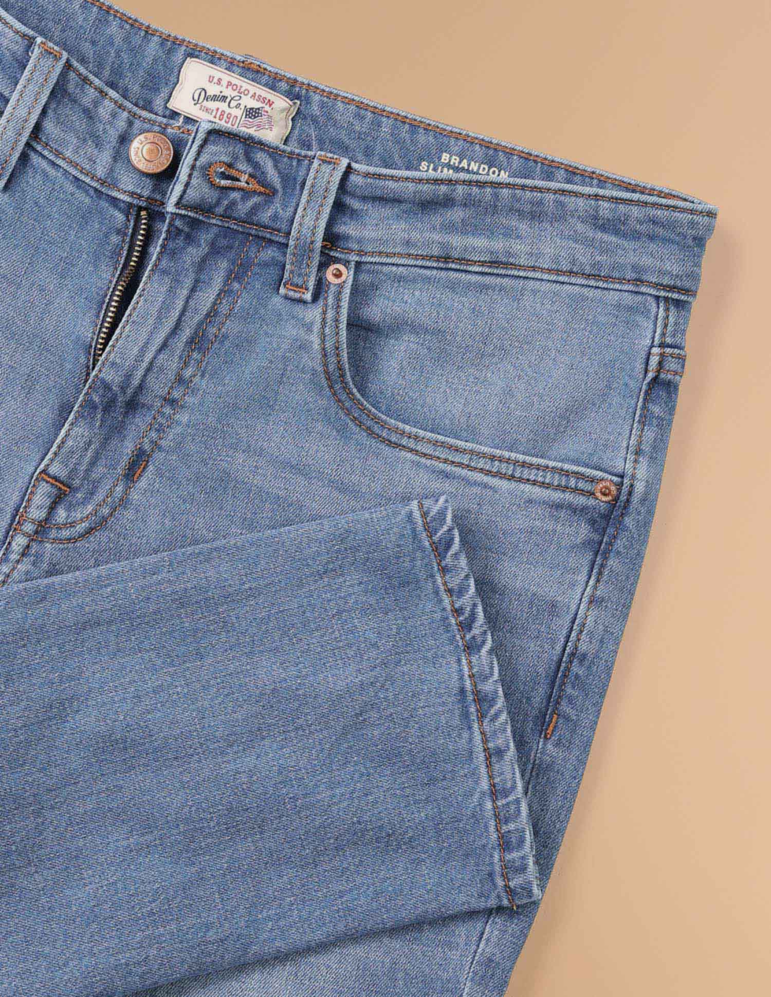 Stone Wash Brandon Slim Fit Jeans Blue - U.S. POLO ASSN. | Large