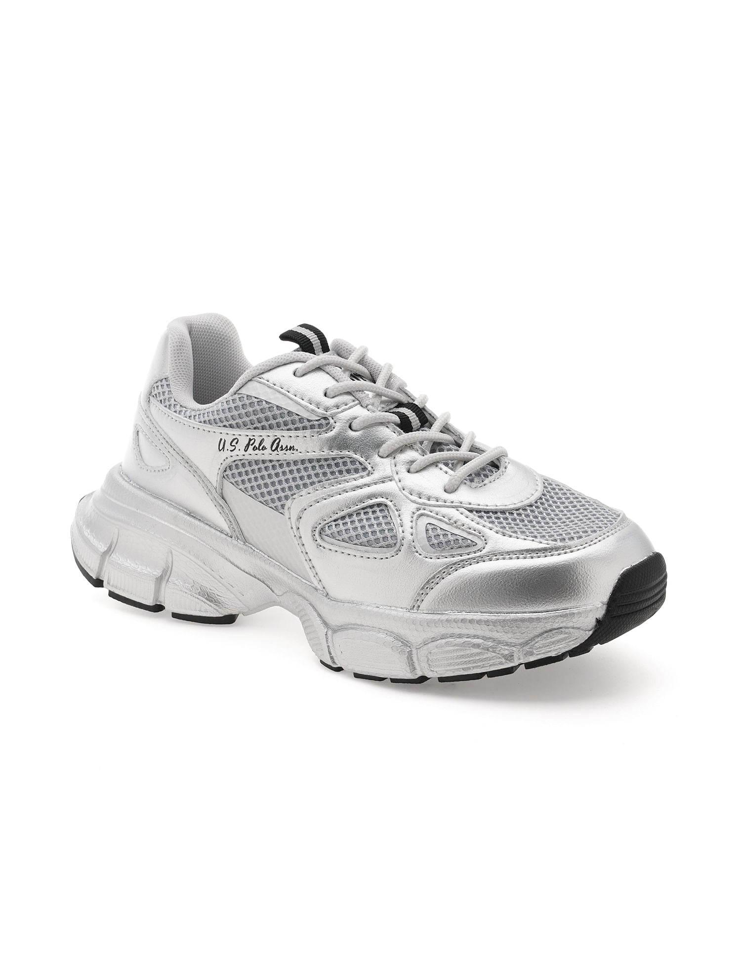Women Erica Solid Sneakers Silver - U.S. POLO ASSN. | Large