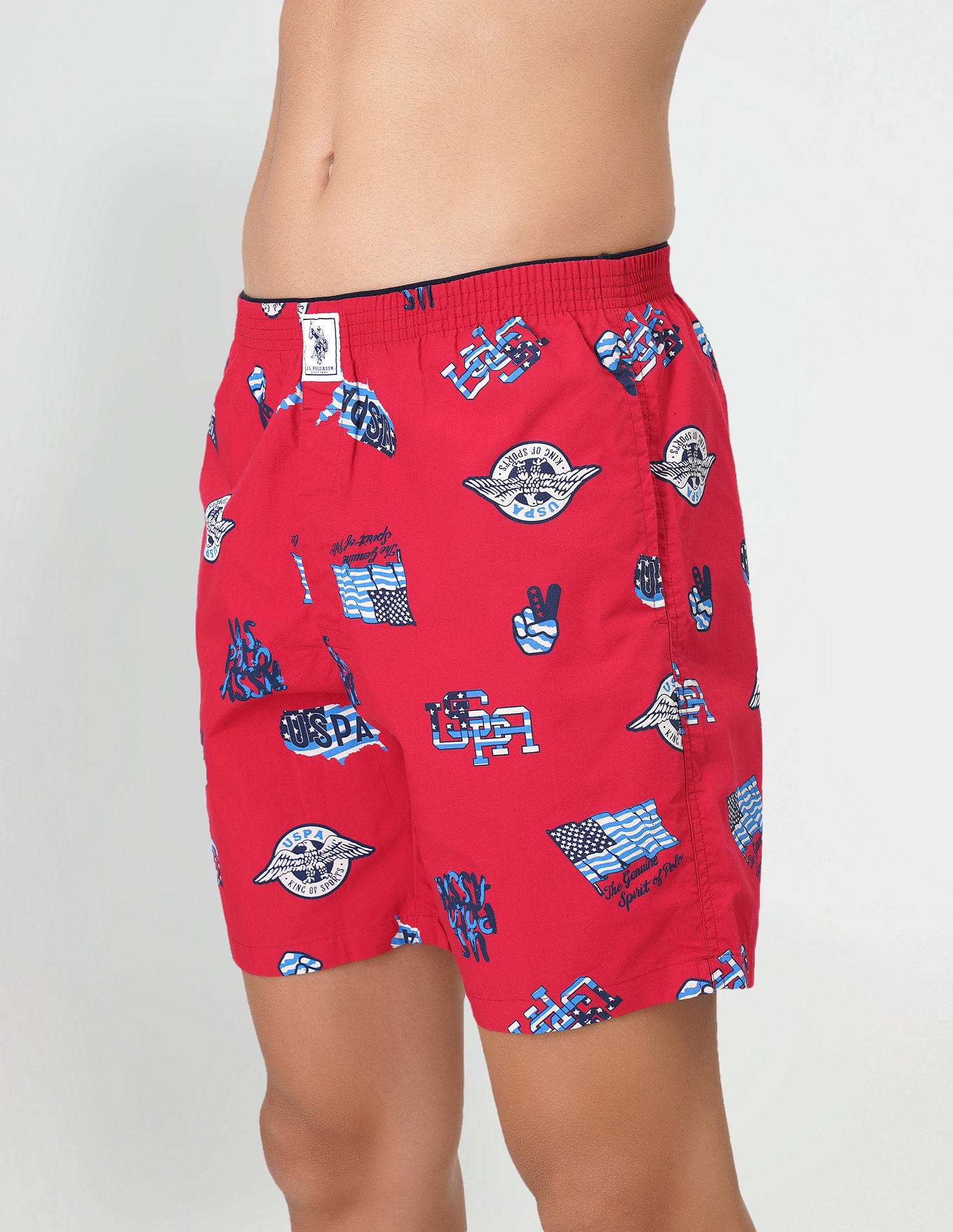 Relaxed Fit Printed IYAB Boxers - Pack Of 1 Red - U.S. POLO ASSN. | Large