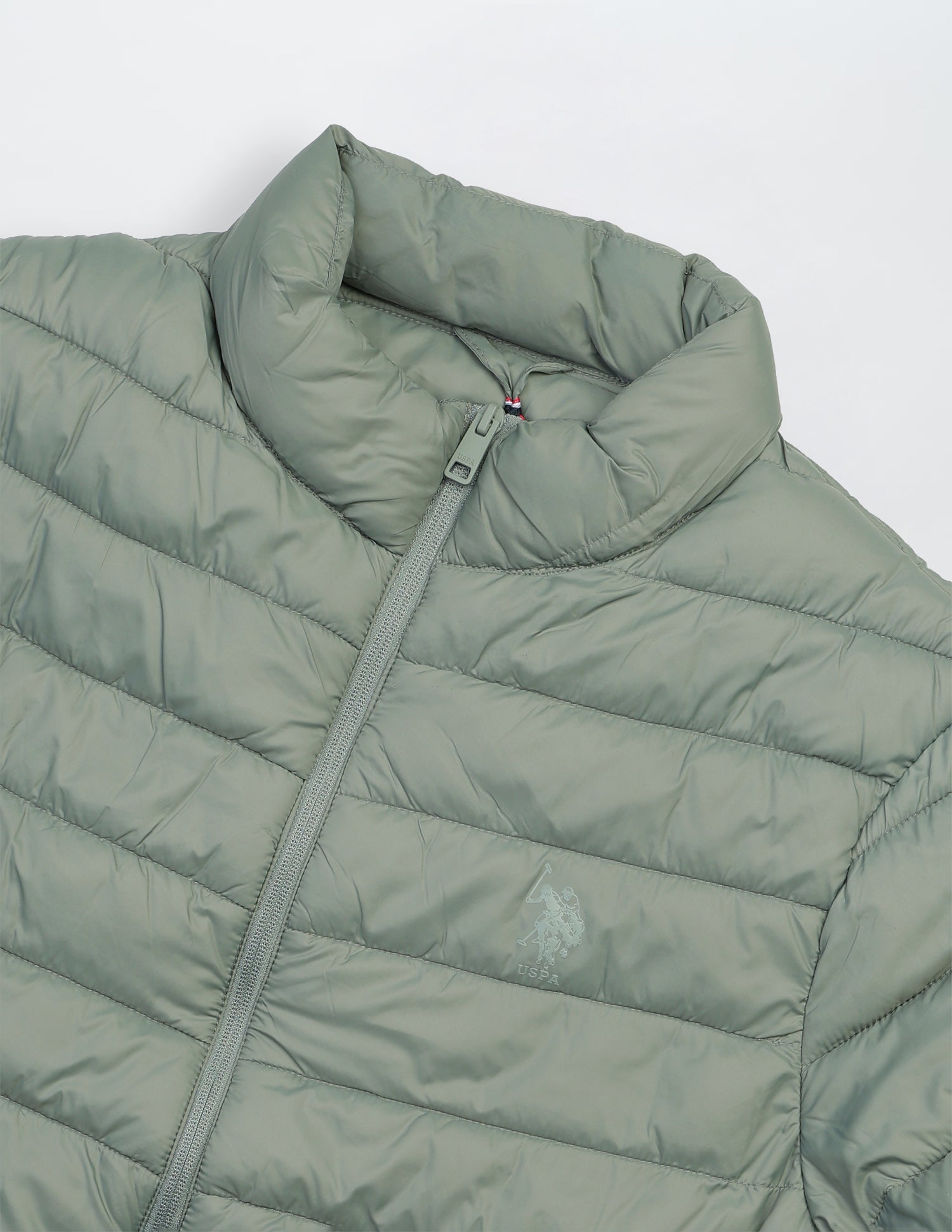 Solid Regular Fit Puffer Jacket Green - U.S. Polo Assn. India | Large