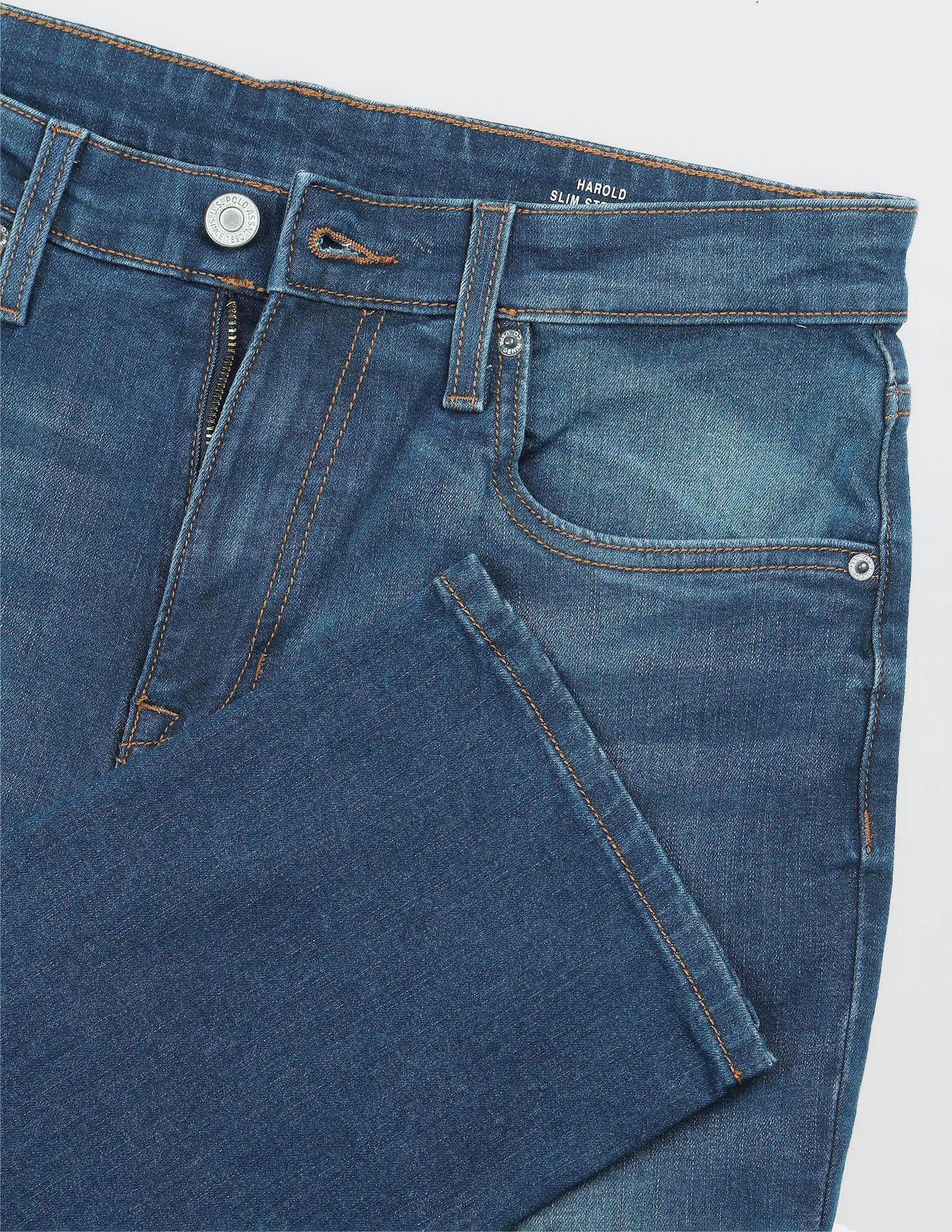 Solid Slim Fit Jeans Blue - U.S. Polo Assn. India | Large