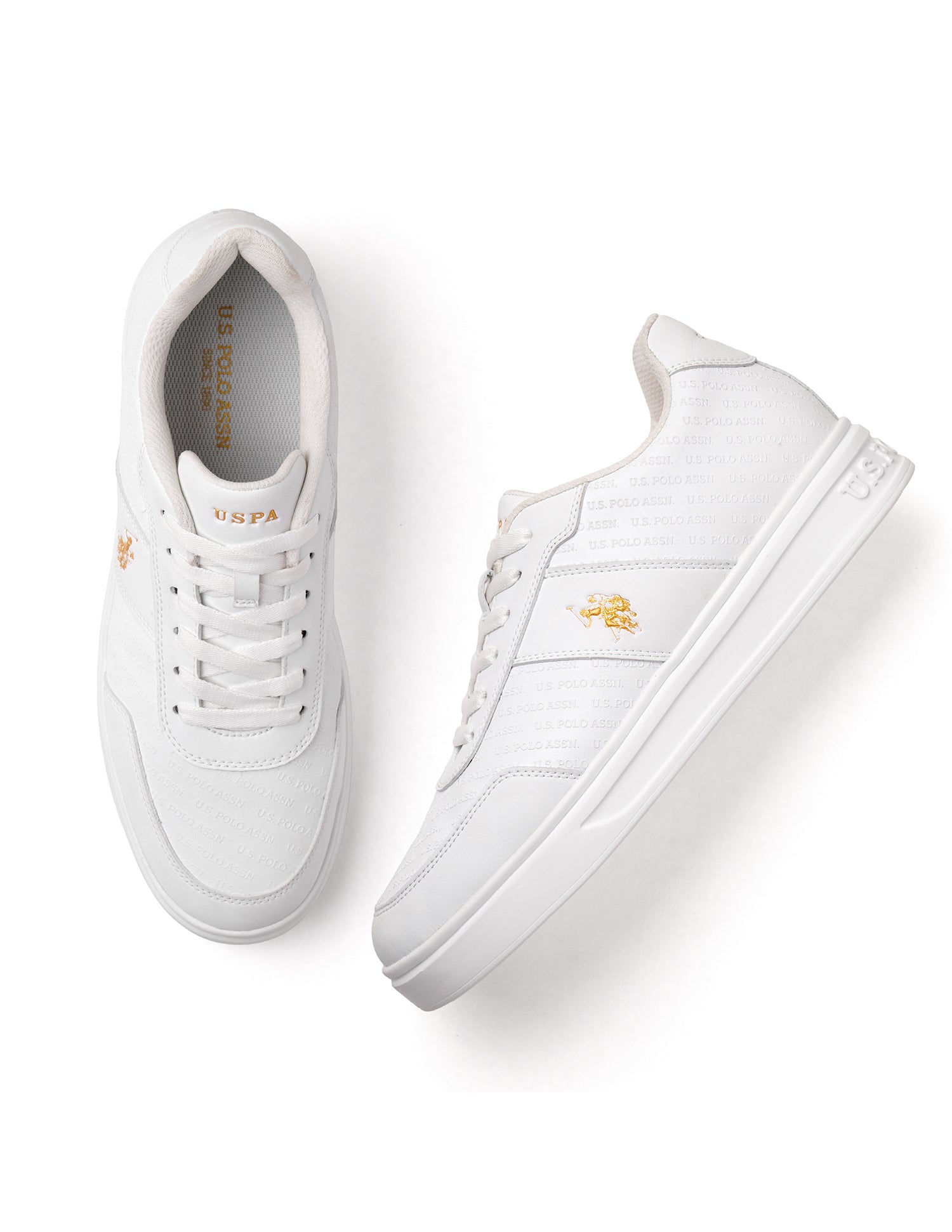 Men Cort Colourblocked Sneakers White - U.S. Polo Assn. India | Large