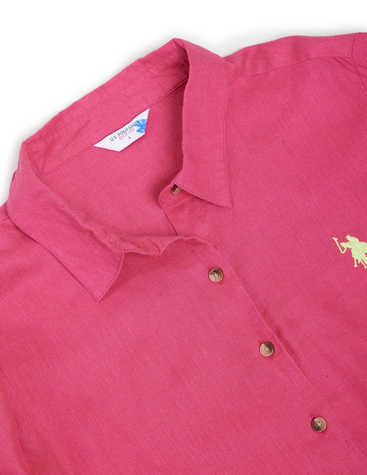 Solid Embroidered Logo Shirt Pink - U.S. POLO ASSN. | Large