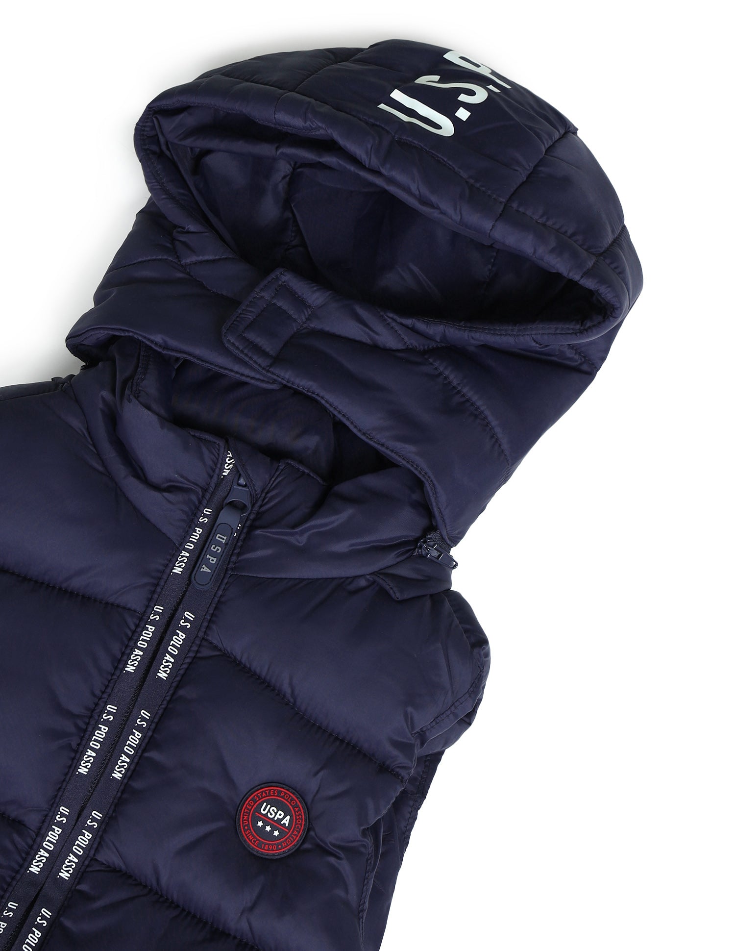 Boys Brand Printed Hooded Jacket Navy - U.S. POLO ASSN. | Large