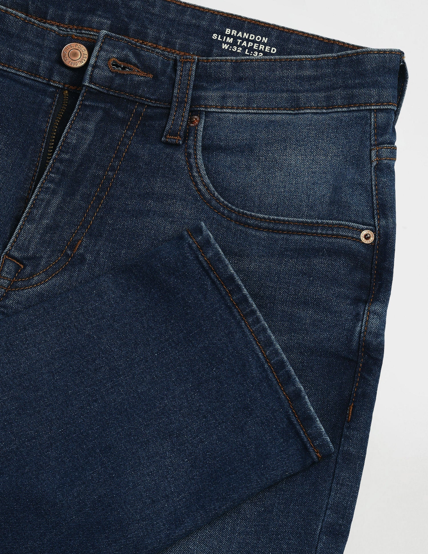 Brandon Slim Tapered Fit Mid Wash Jeans Blue - U.S. Polo Assn. India | Large
