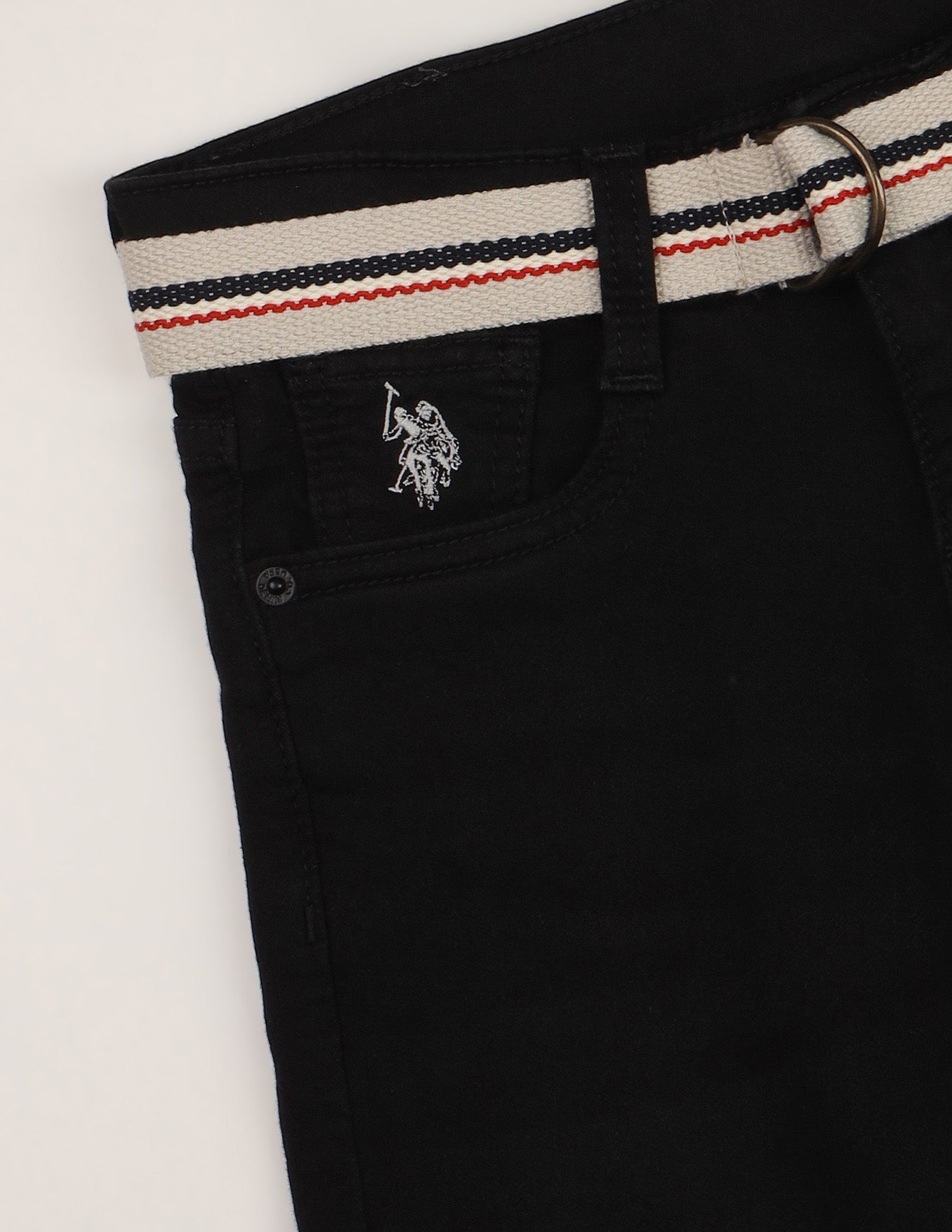 Slim Fit Black Jeans Washed Black - U.S. Polo Assn. India | Large
