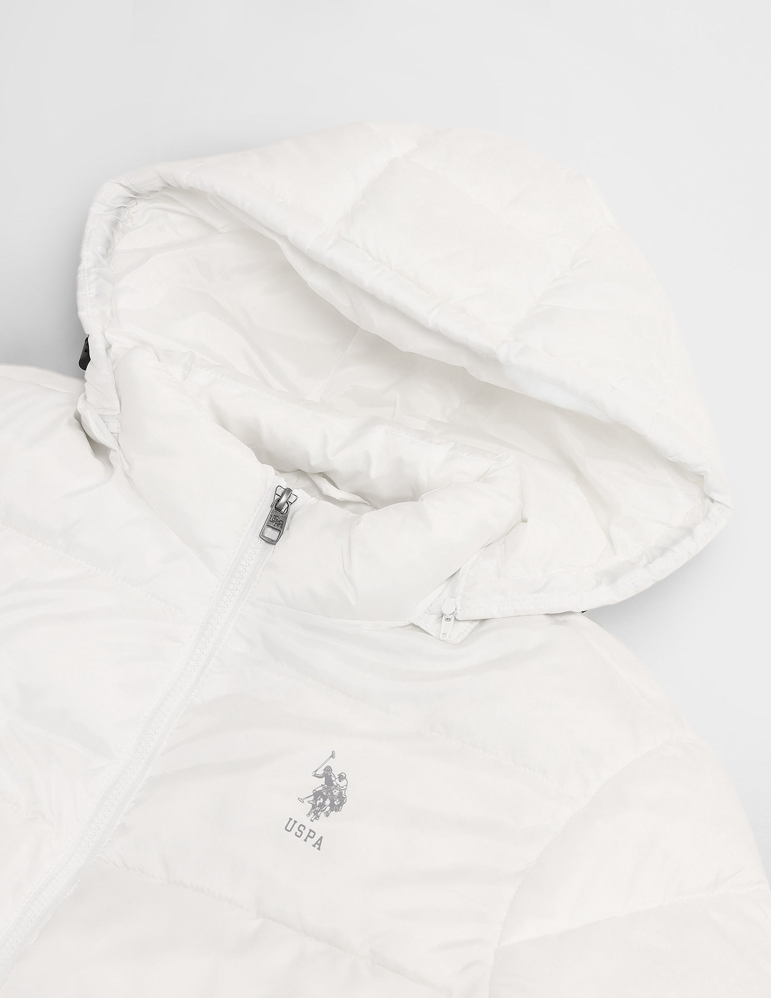 Solid Hooded Puffer Jacket White - U.S. POLO ASSN. | Large