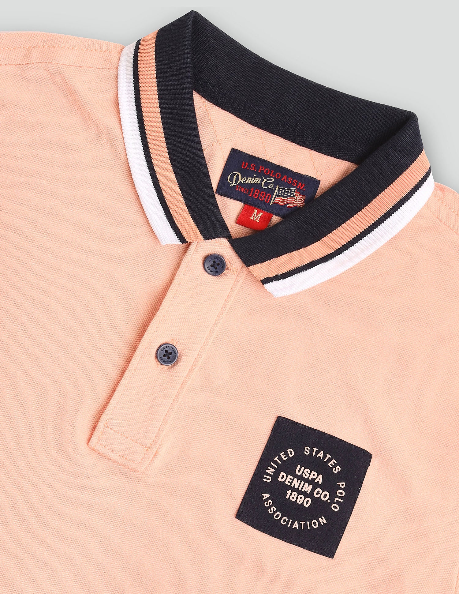 Contrast Detail Muscle Fit Polo Shirt Pink - U.S. Polo Assn. India | Large