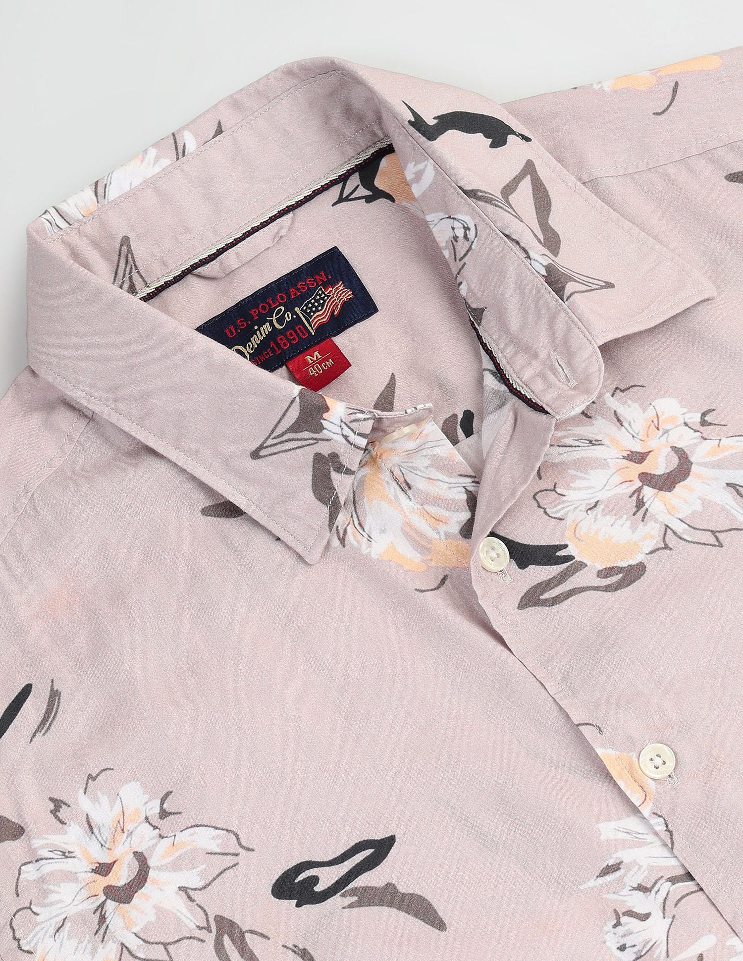 Slim Fit Floral Print Shirt Light Pink - U.S. POLO ASSN. | Large