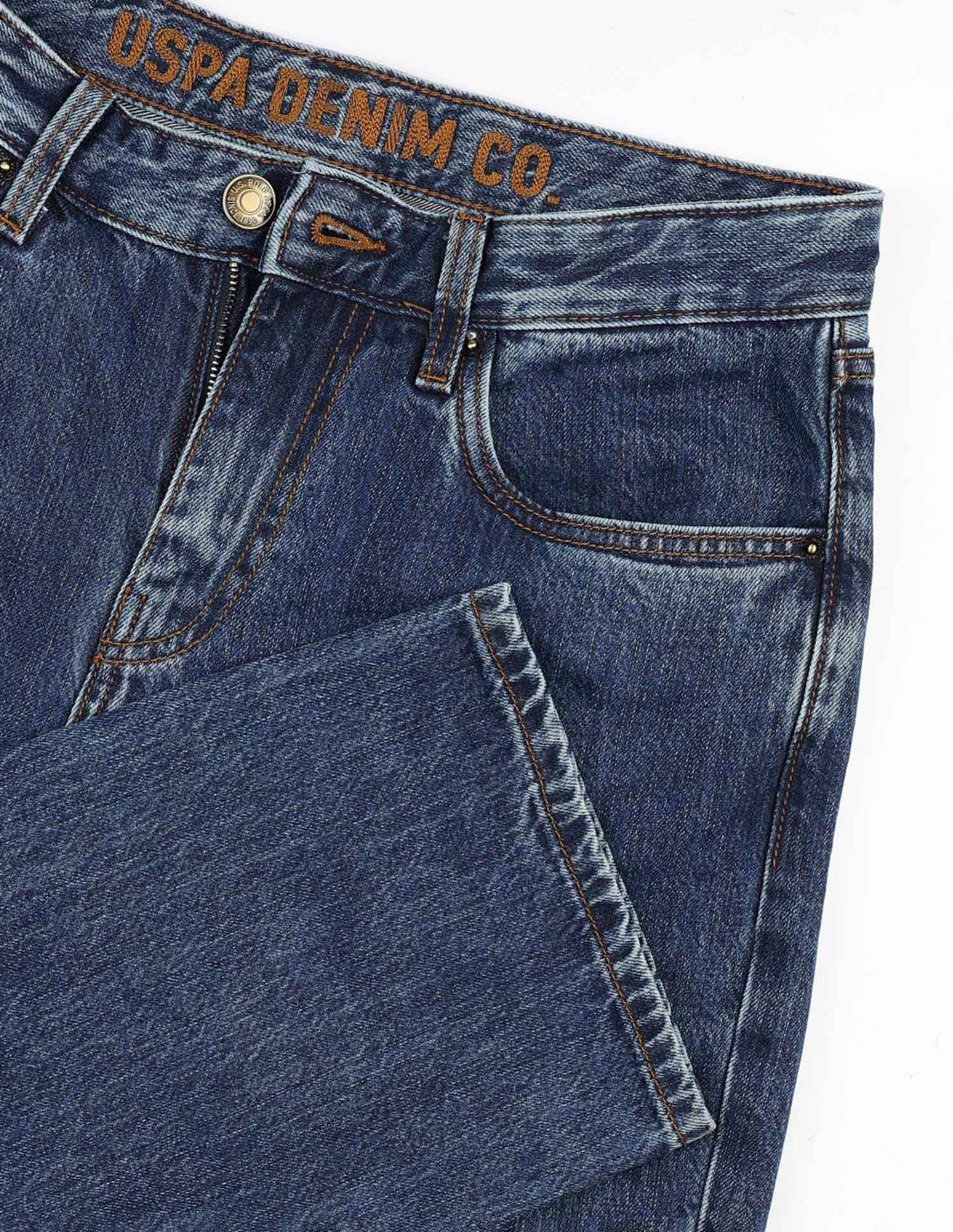 Shawn Relaxed Fit Blue Jeans Mid Wash - U.S. POLO ASSN. | Large