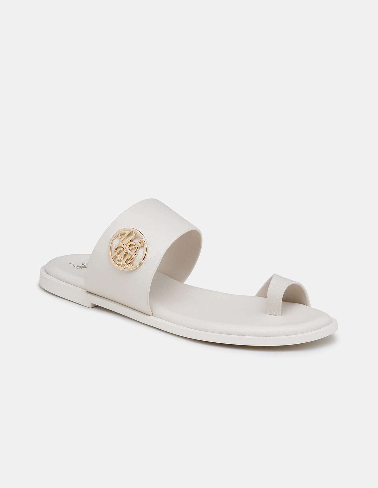 Women Slip On Astrel Sandals with Gold Hardware Off White - U.S. Polo Assn. India | Large