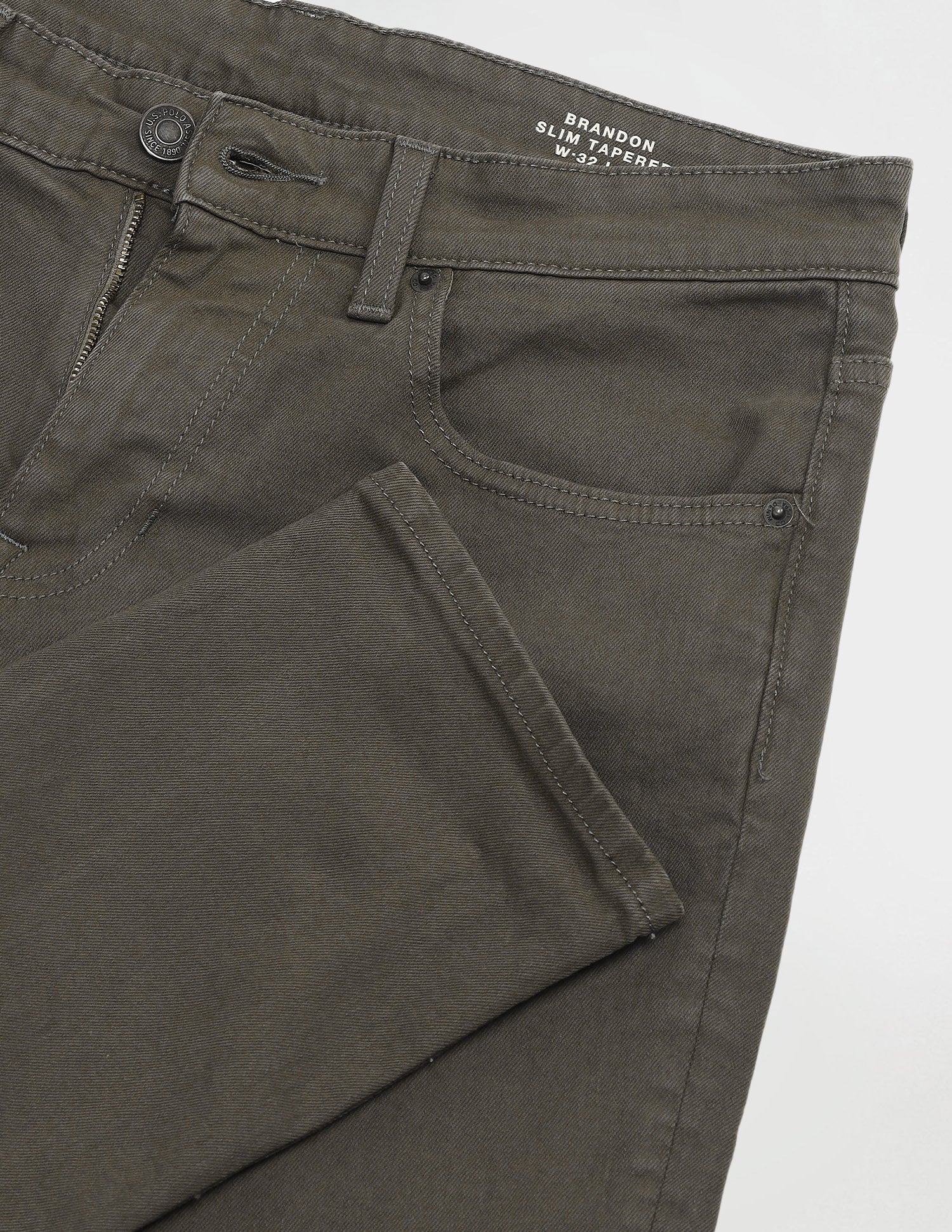 Brandon Slim Tapered Fit Olive Jeans Olive - U.S. POLO ASSN. | Large