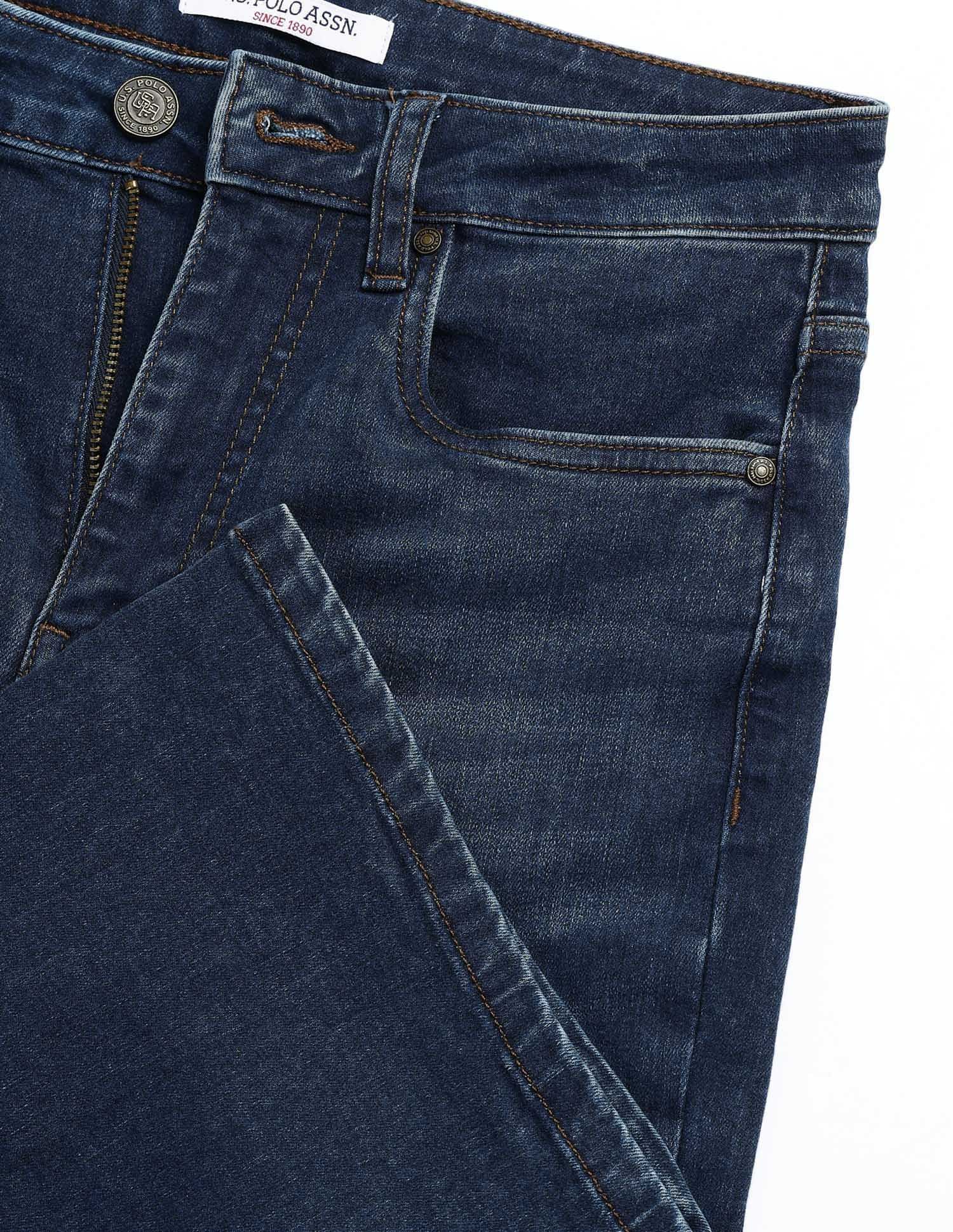 High Rise Flared Fit Jeans Mid Blue - U.S. Polo Assn. India | Large