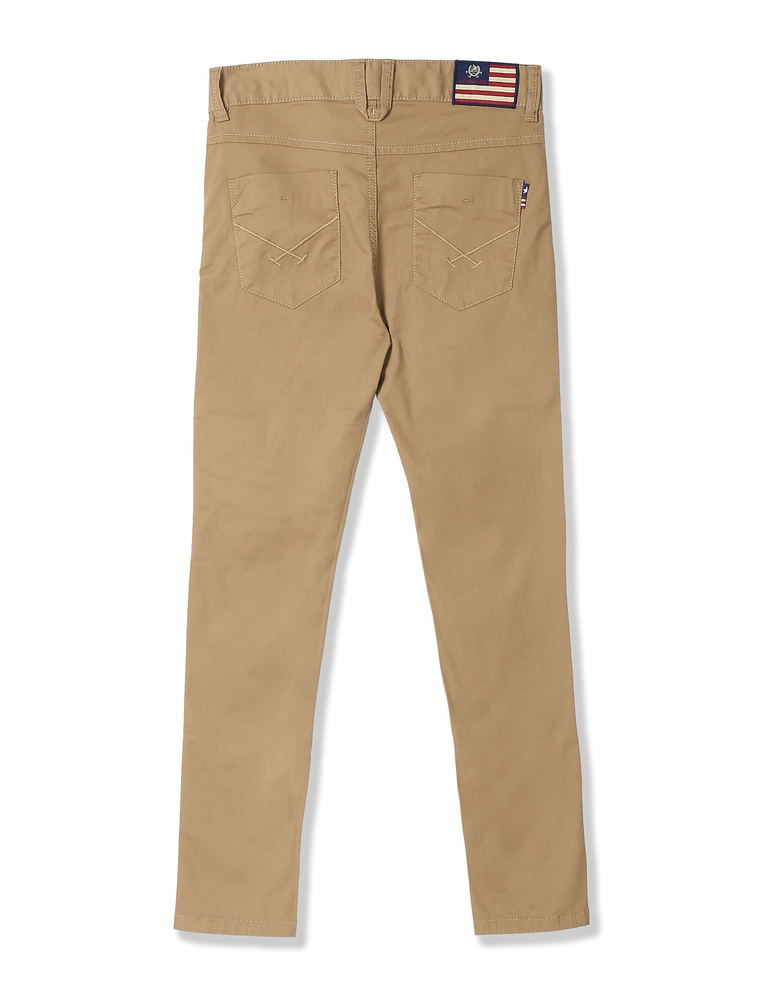 Regular Fit Solid Trousers Light Brown - U.S. POLO ASSN. | Large