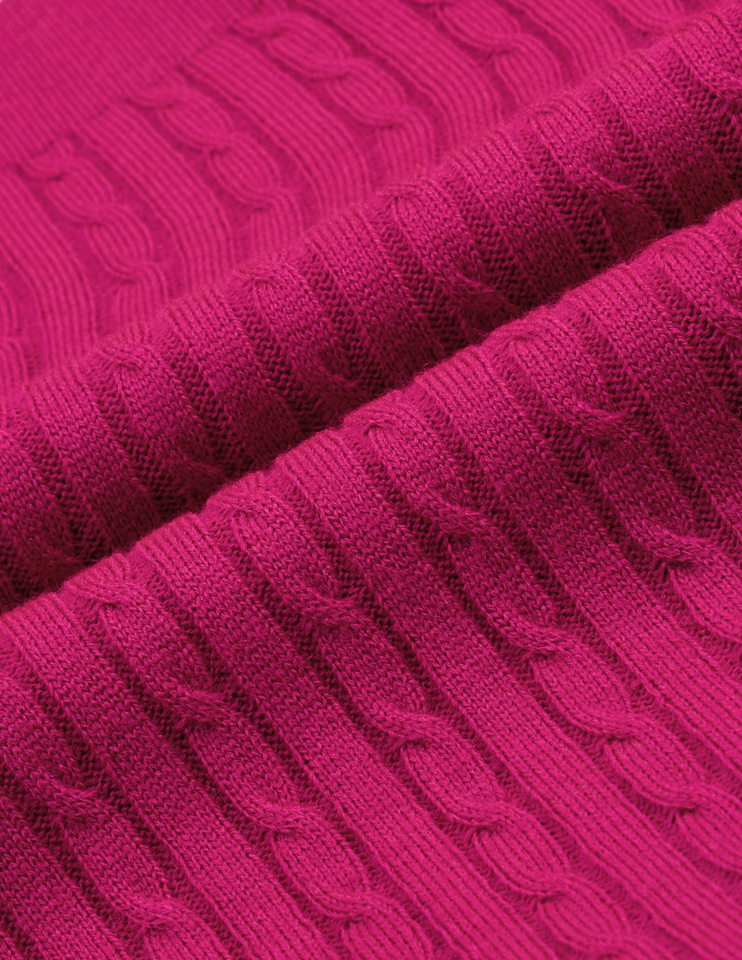 Cable Patterned Knit Regular Fit Sweater Pink - U.S. Polo Assn. India | Large
