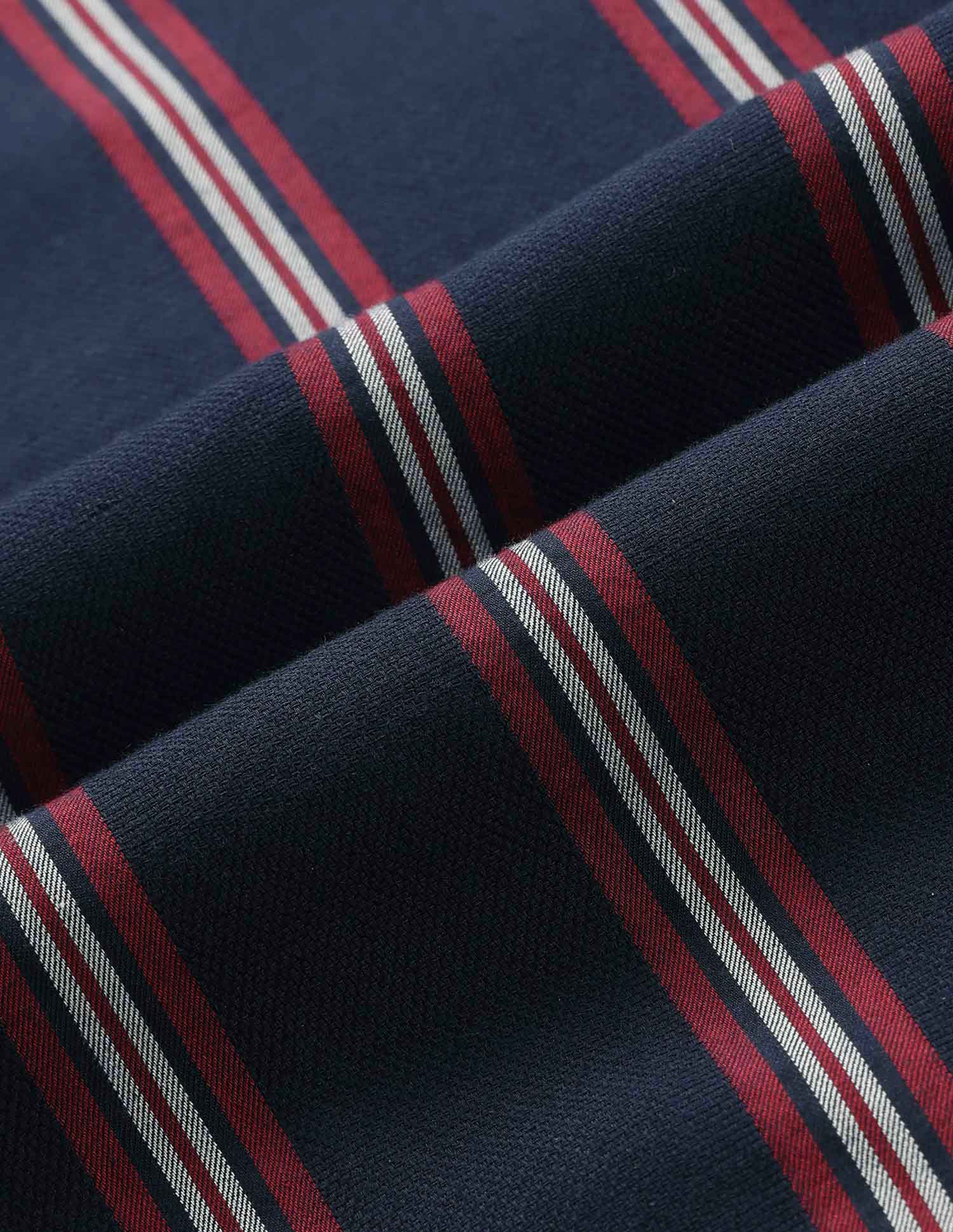 Vertical Striped Pure Cotton Shirt Navy - U.S. POLO ASSN. | Large