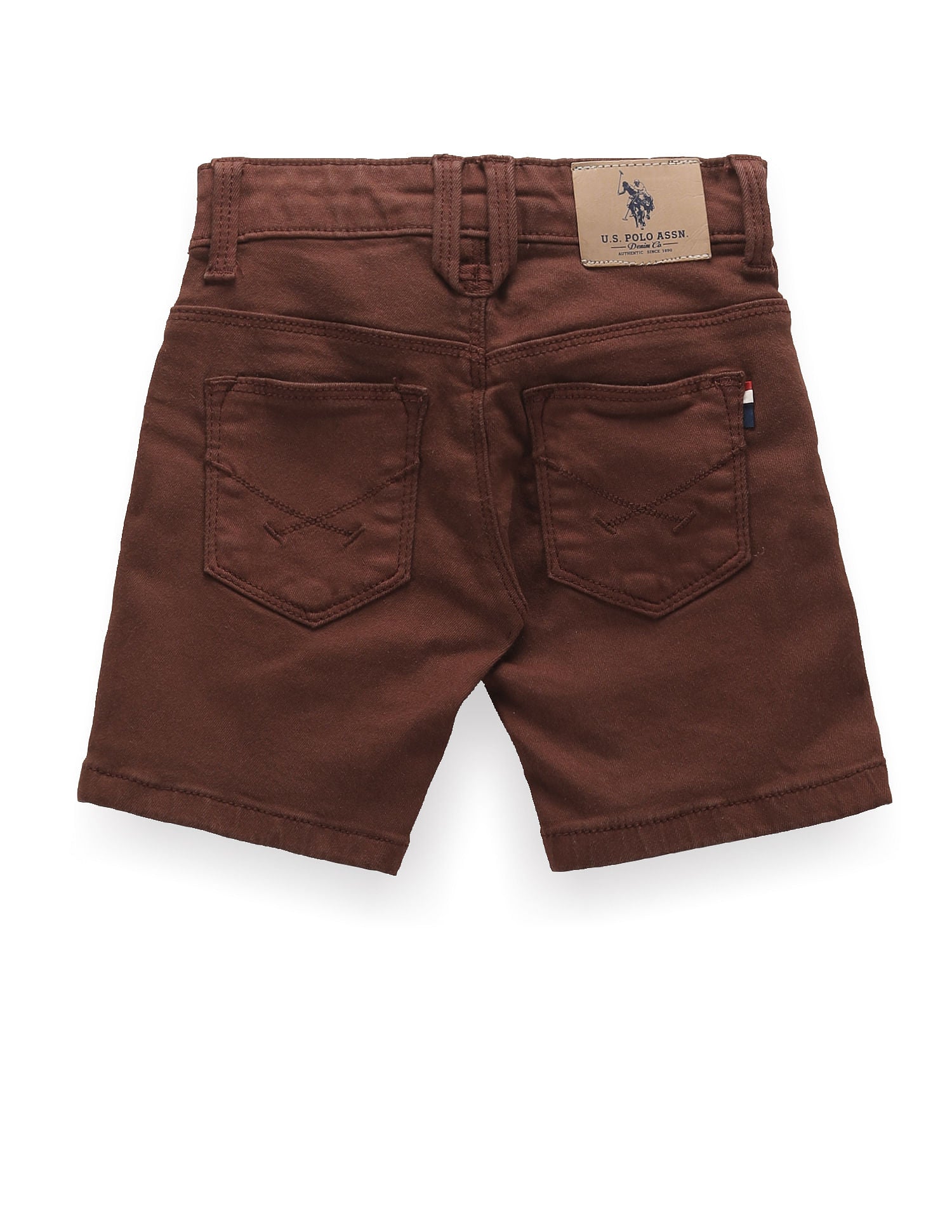 Boys Mid Rise Solid Shorts Rust - U.S. Polo Assn. India | Large