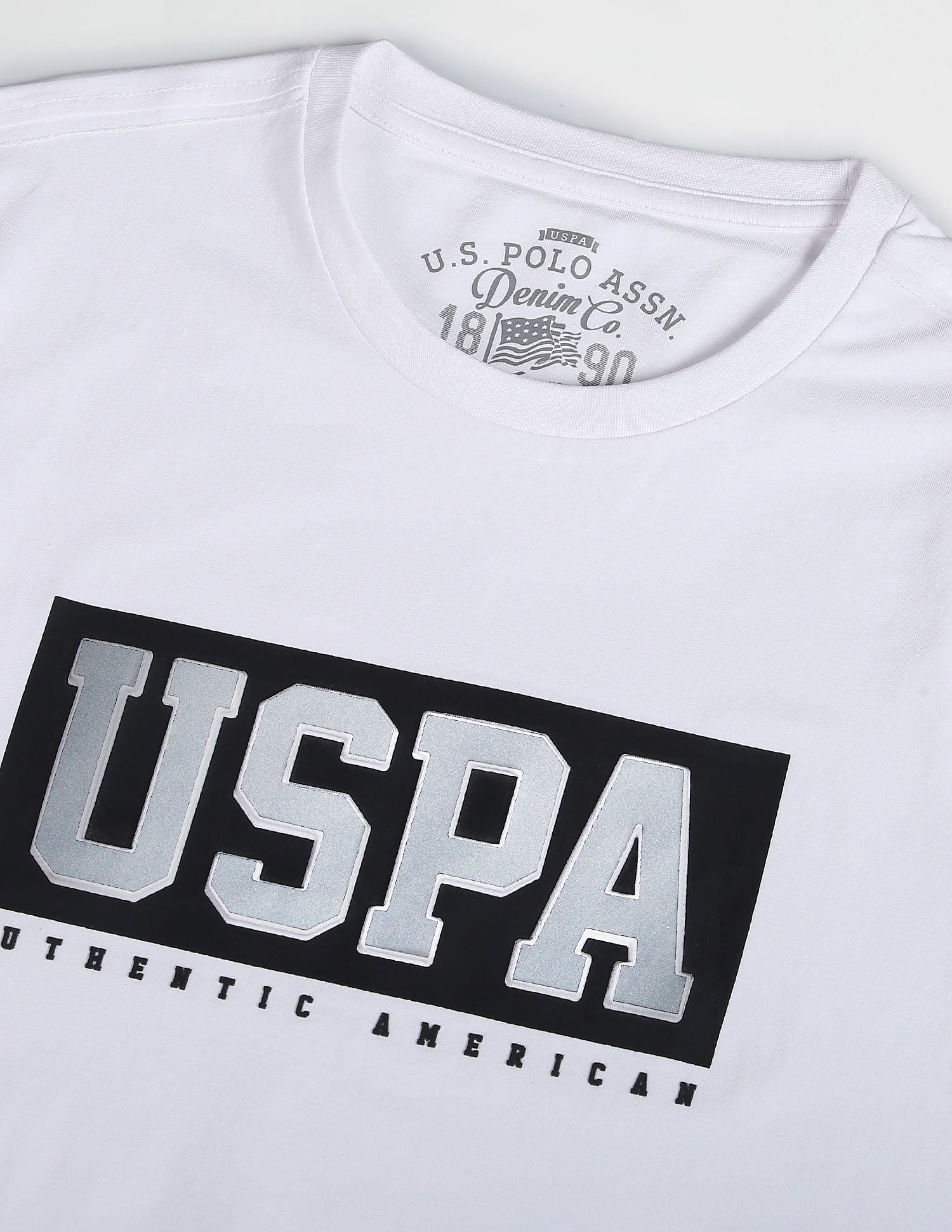 Iconic Embossed T-Shirt White - U.S. Polo Assn. India | Large