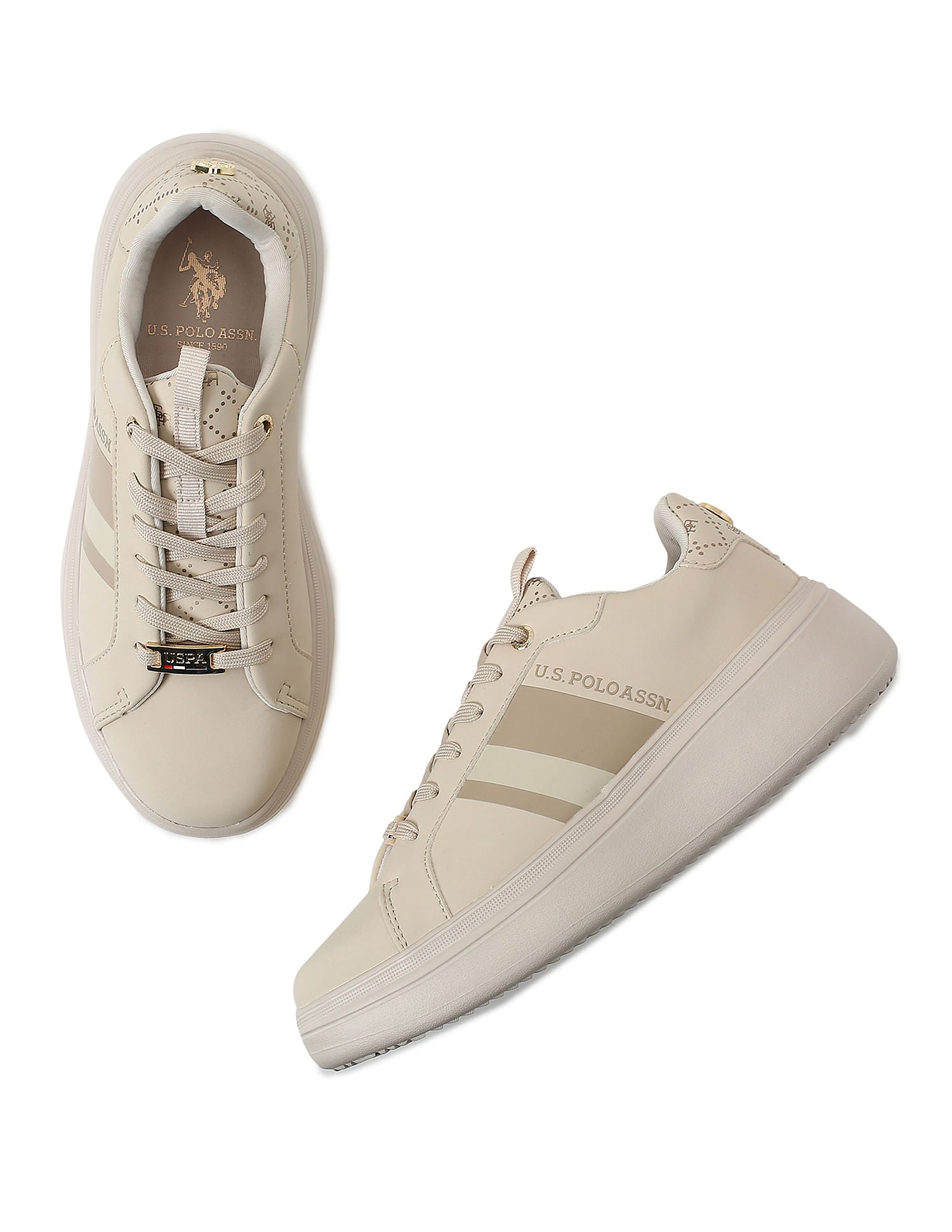 Women Striped Clara 3.0 Sneakers Nude - U.S. POLO ASSN. | Large