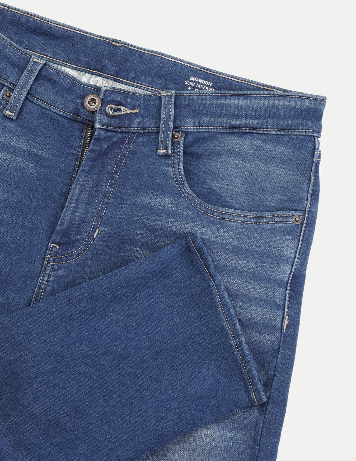 Brandon Slim-Tapered Fit Blue Jeans Mid Blue - U.S. Polo Assn. India | Large