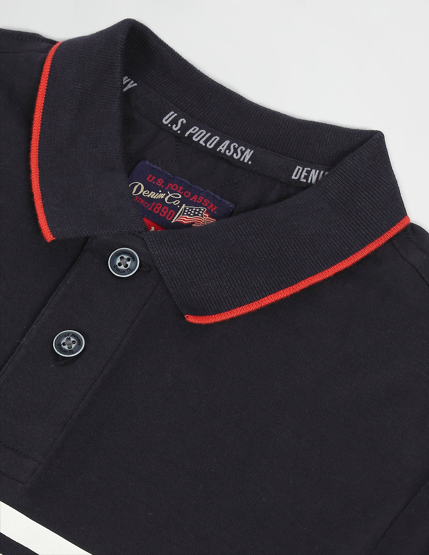 Pure Cotton Striped Polo Shirt Navy - U.S. Polo Assn. India | Large