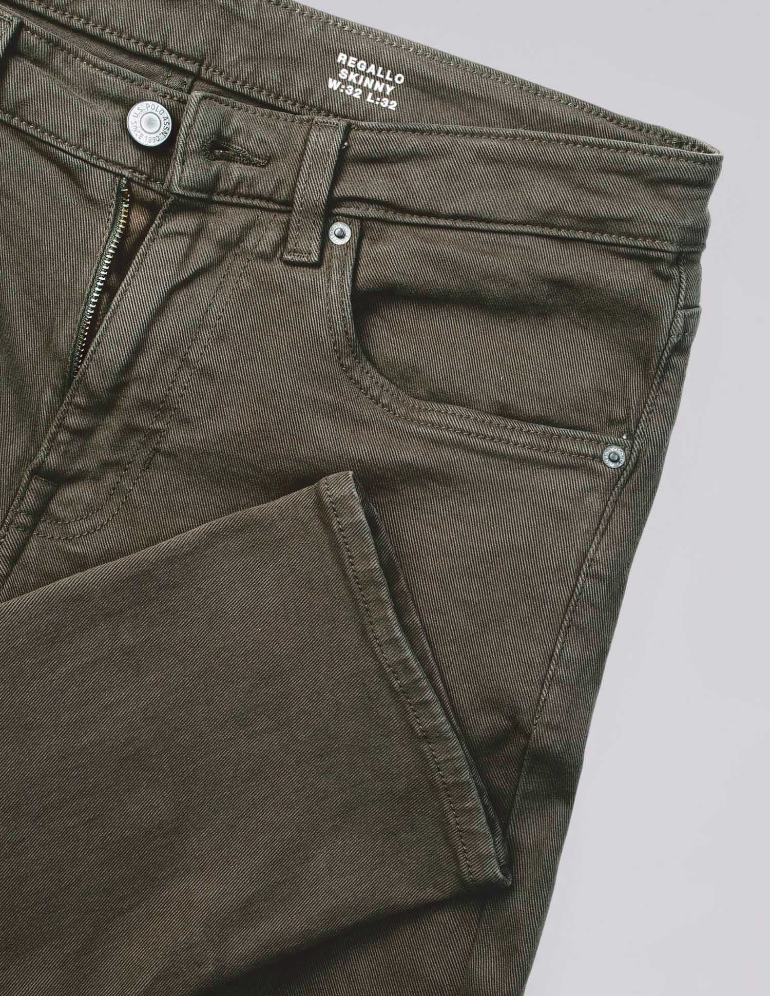 Regallo Skinny Fit Green Jeans Olive - U.S. Polo Assn. India | Large