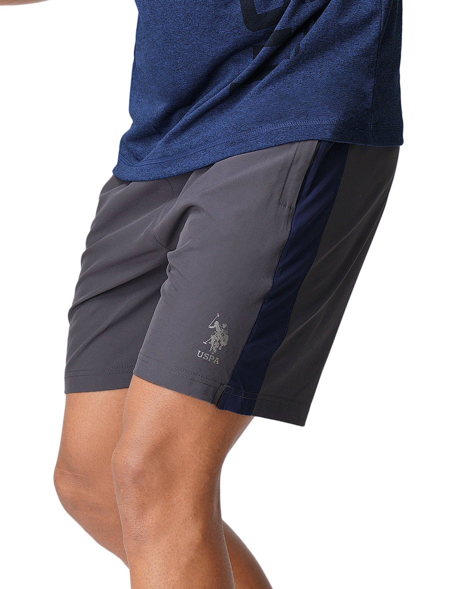 Mid Rise Elasticized Waist I716 Shorts - Pack Of 1 Grey - U.S. POLO ASSN. | Large