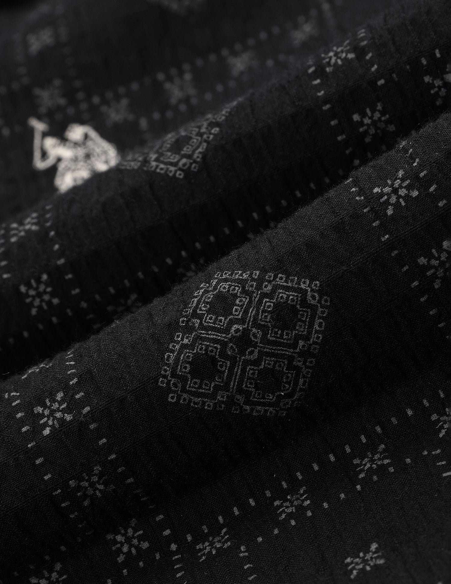 Boys Geometric Printed Cuban Shirt Black - U.S. POLO ASSN. | Large