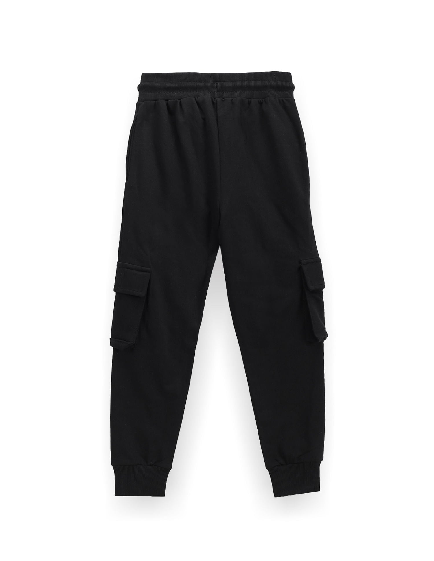 Boys Mid Rise Solid Joggers Black - U.S. Polo Assn. India | Large
