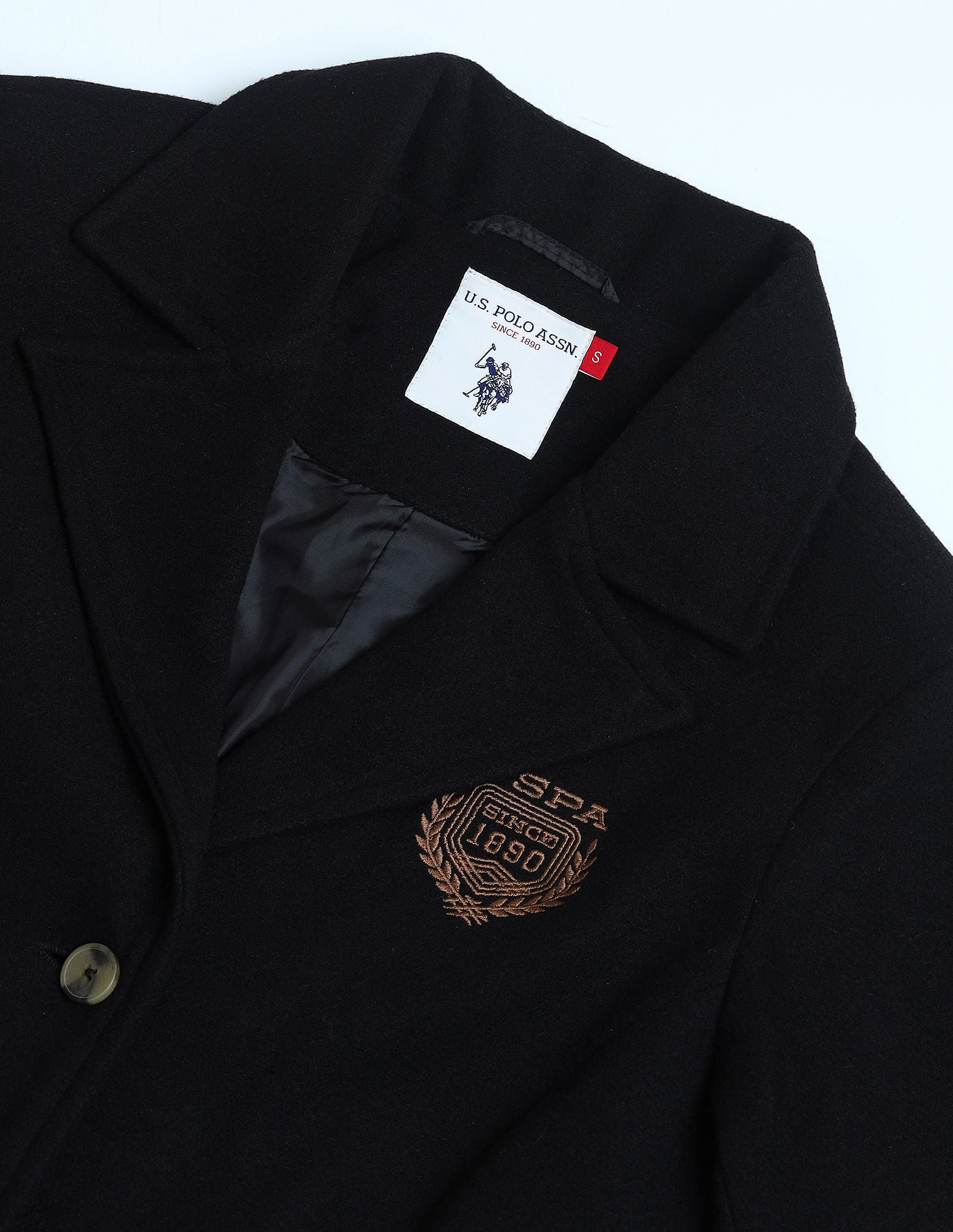 Shoulder Patch Long Line Jacket Black - U.S. POLO ASSN. | Large