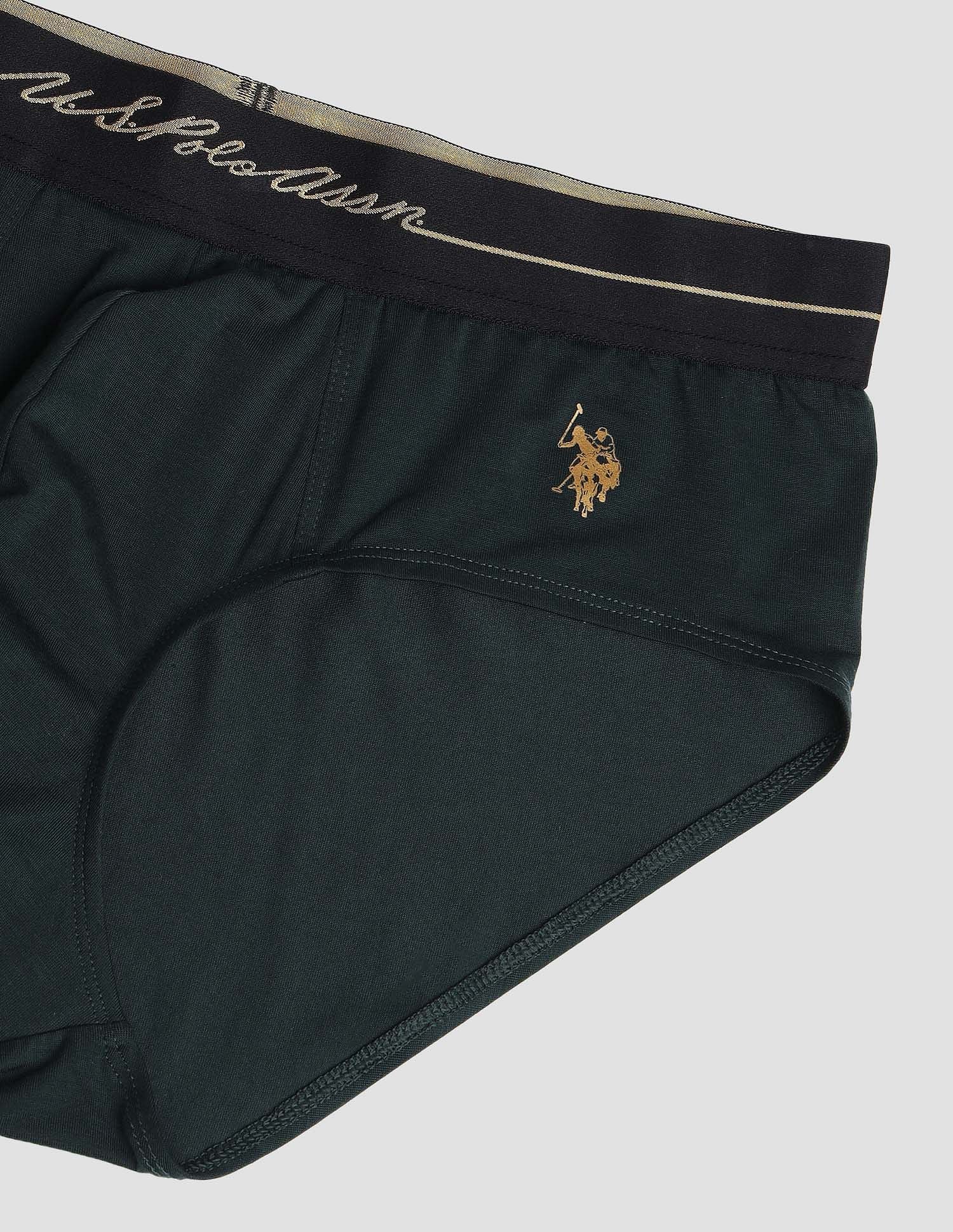 Elasticized Waist Solid PB004 Briefs - Pack of 1 Scarab - U.S. POLO ASSN. | Large