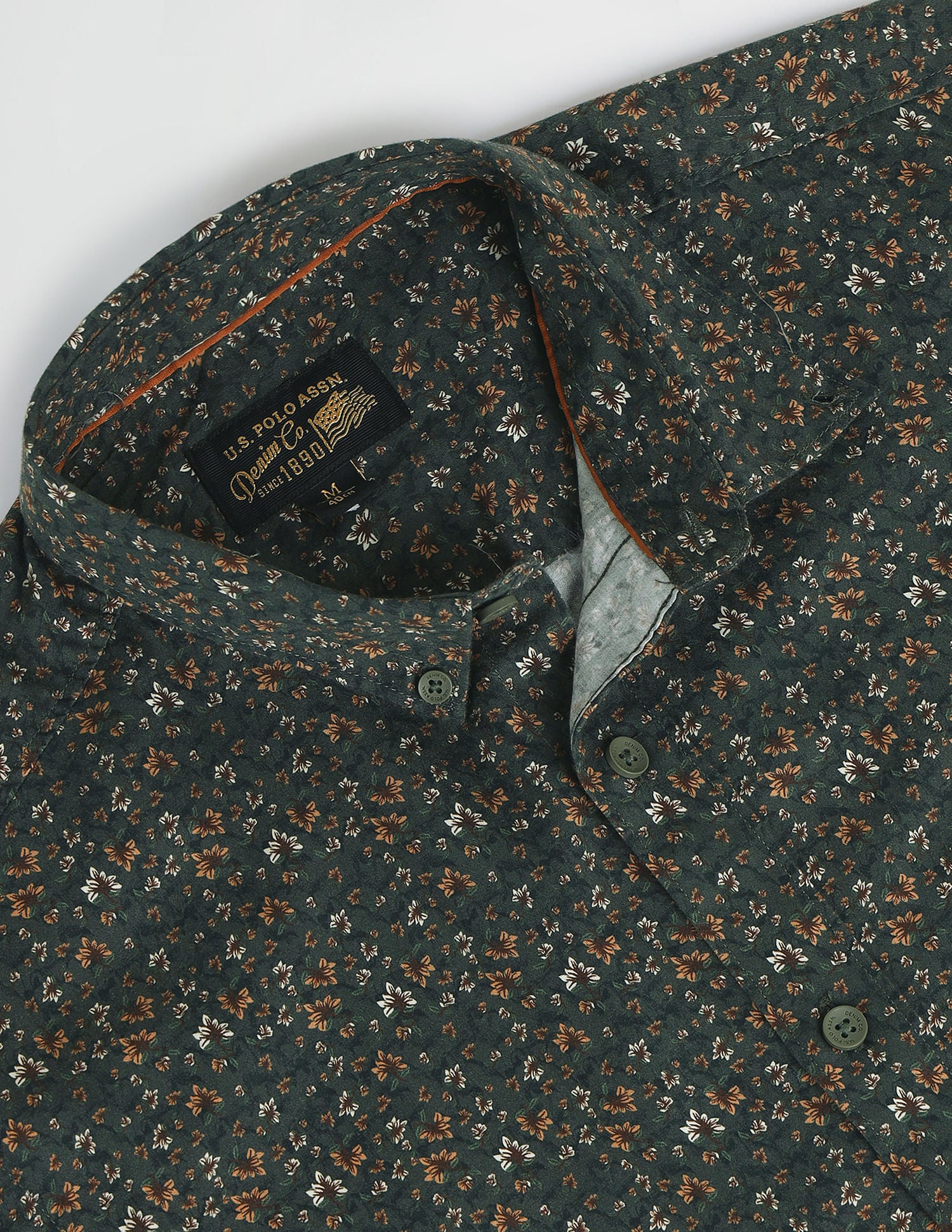 Slim Fit Floral Shirt Olive - U.S. Polo Assn. India | Large