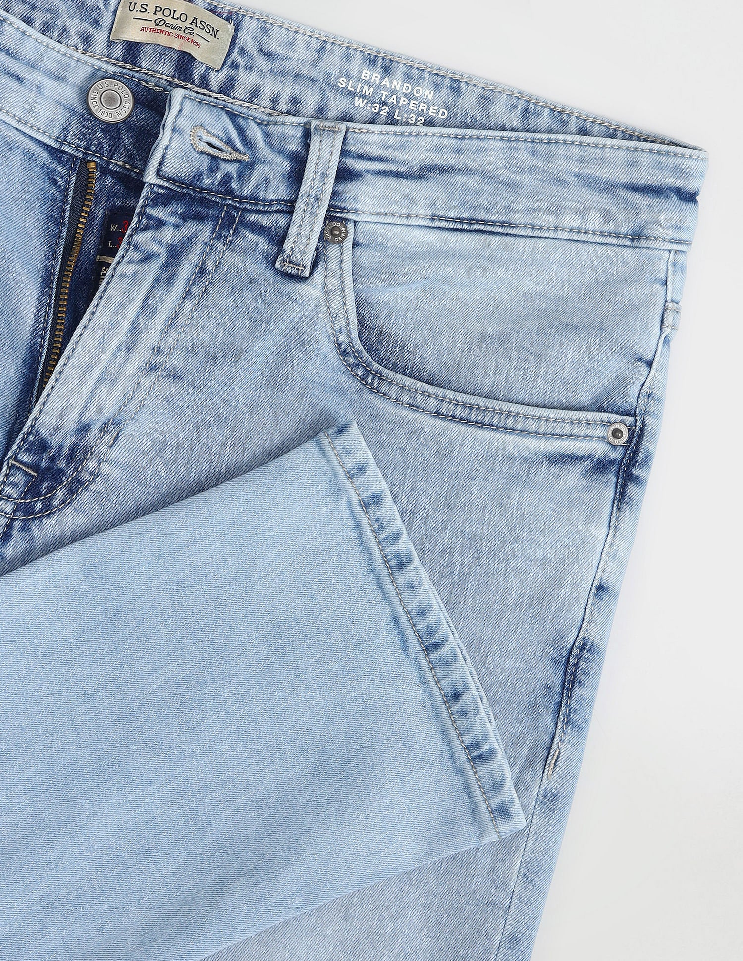 Brandon Slim Tapered Blue Jeans Blue - U.S. POLO ASSN. | Large