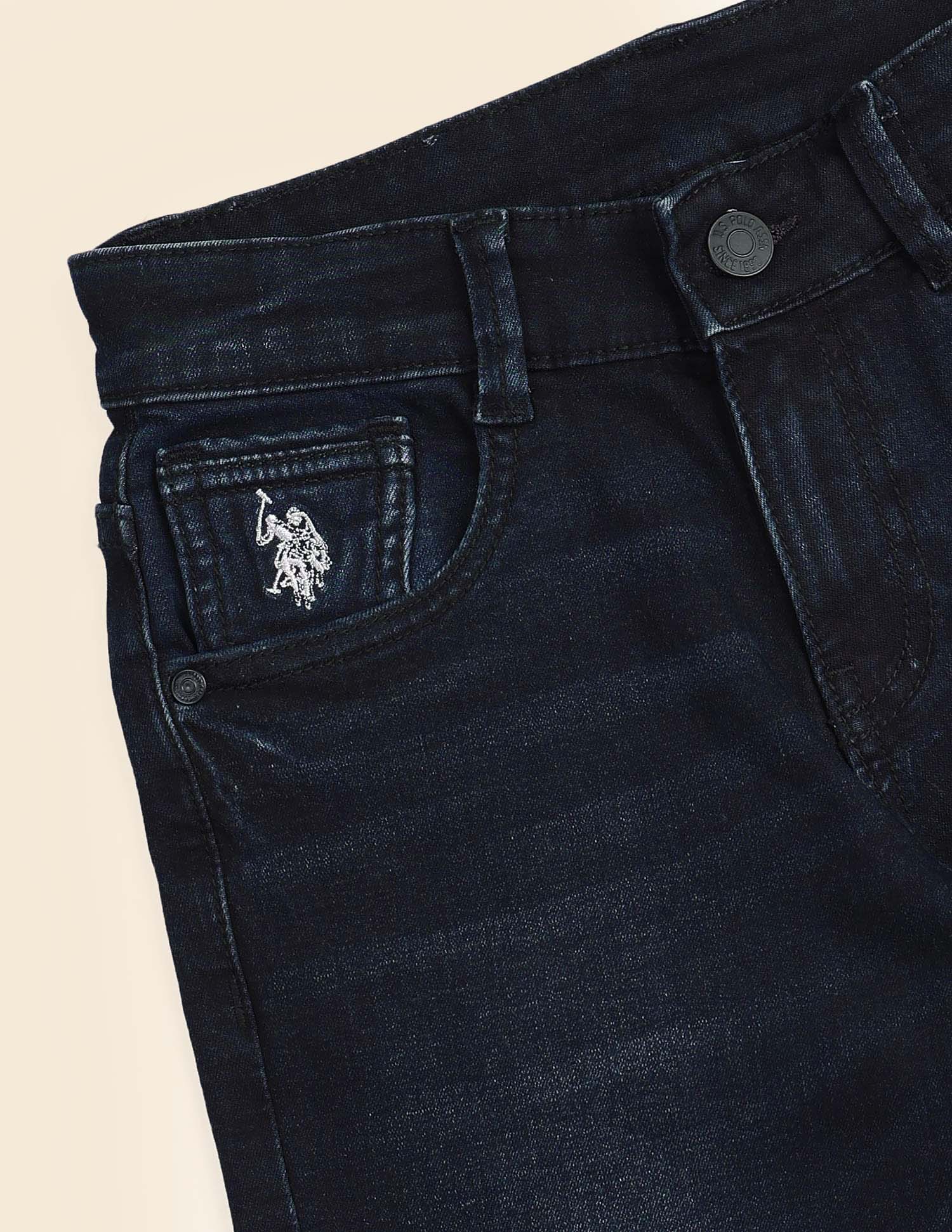 Boys Relaxed Fit Blue Jeans Dark Indigo - U.S. POLO ASSN. | Large