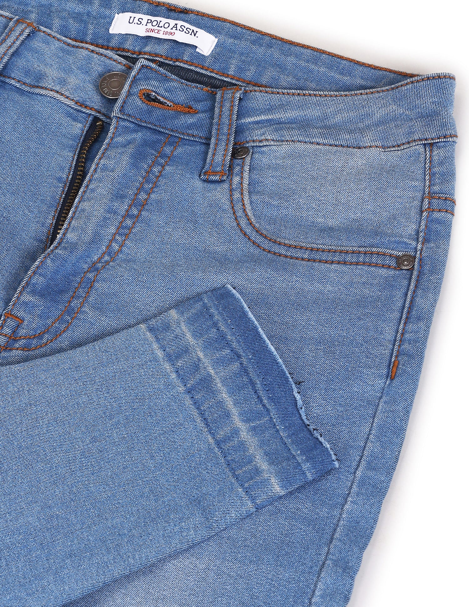 High Rise Stone Wash Jeans Blue - U.S. Polo Assn. India | Large