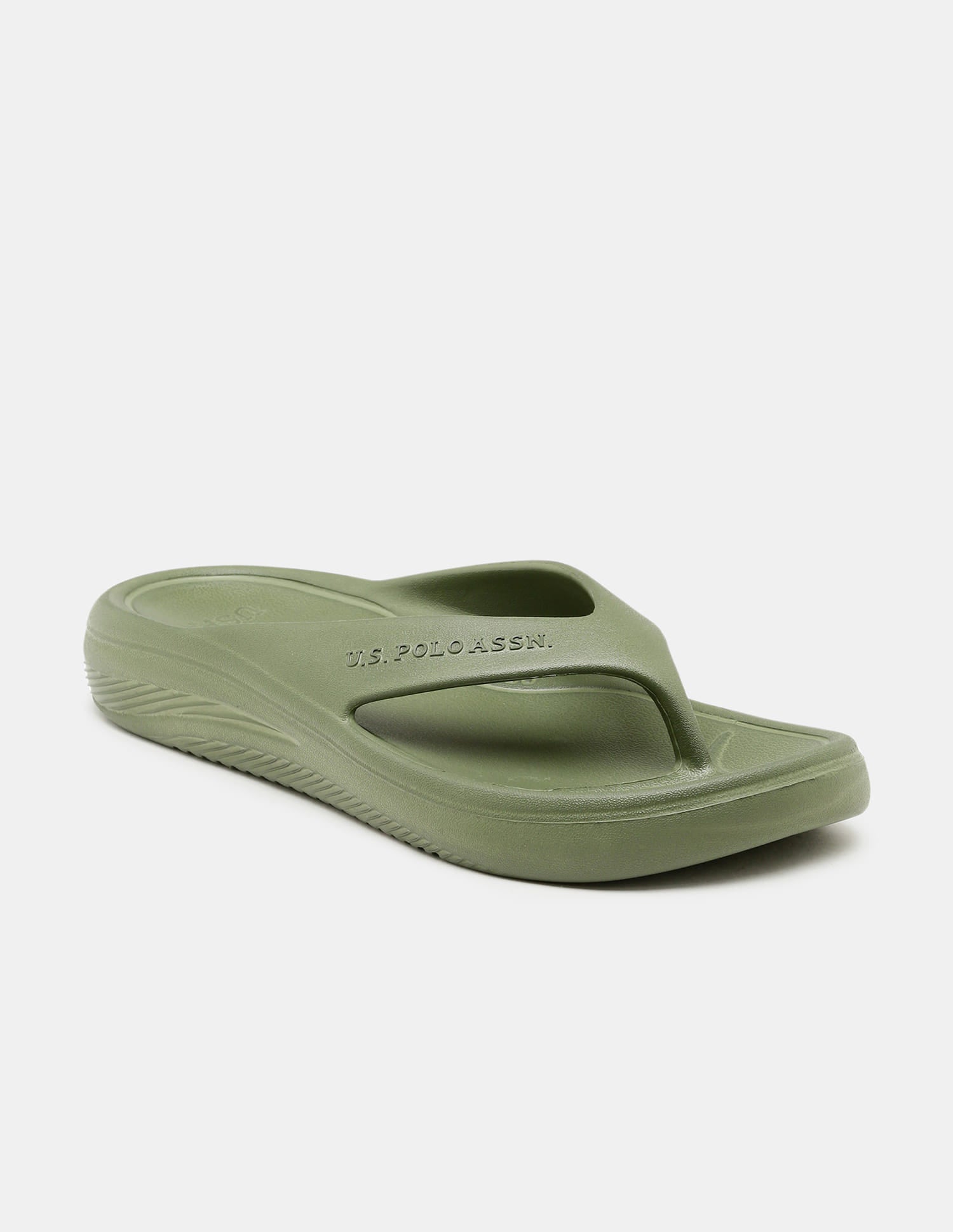 Men Cole V-Strap Flip Flops Olive - U.S. Polo Assn. India | Large