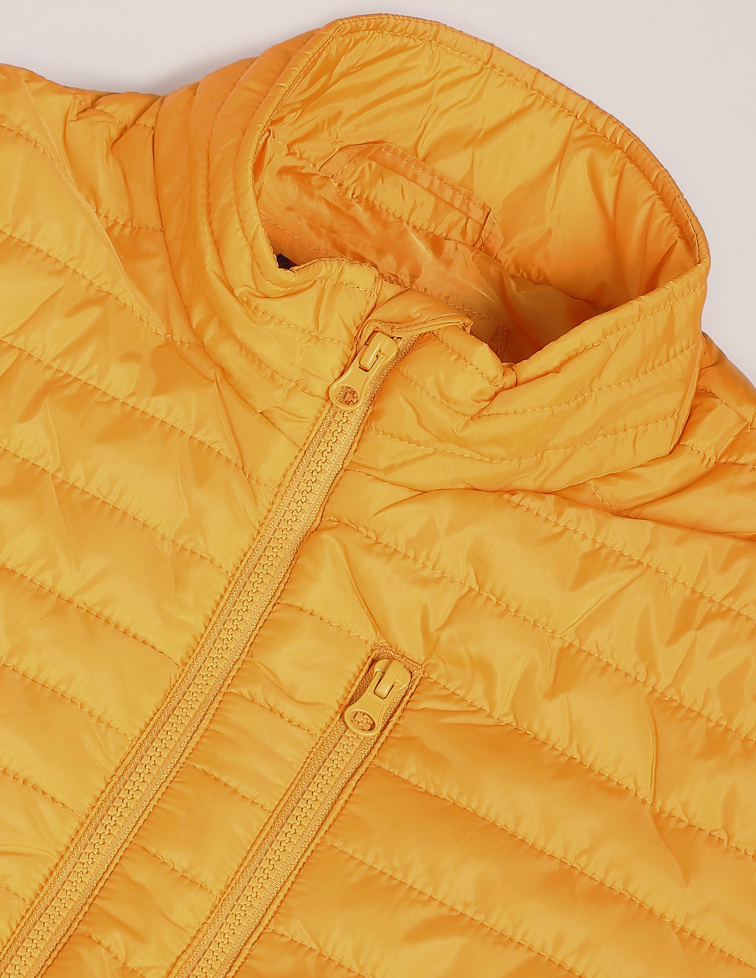 Solid Polyester Puffer Jacket Yellow - U.S. Polo Assn. India | Large