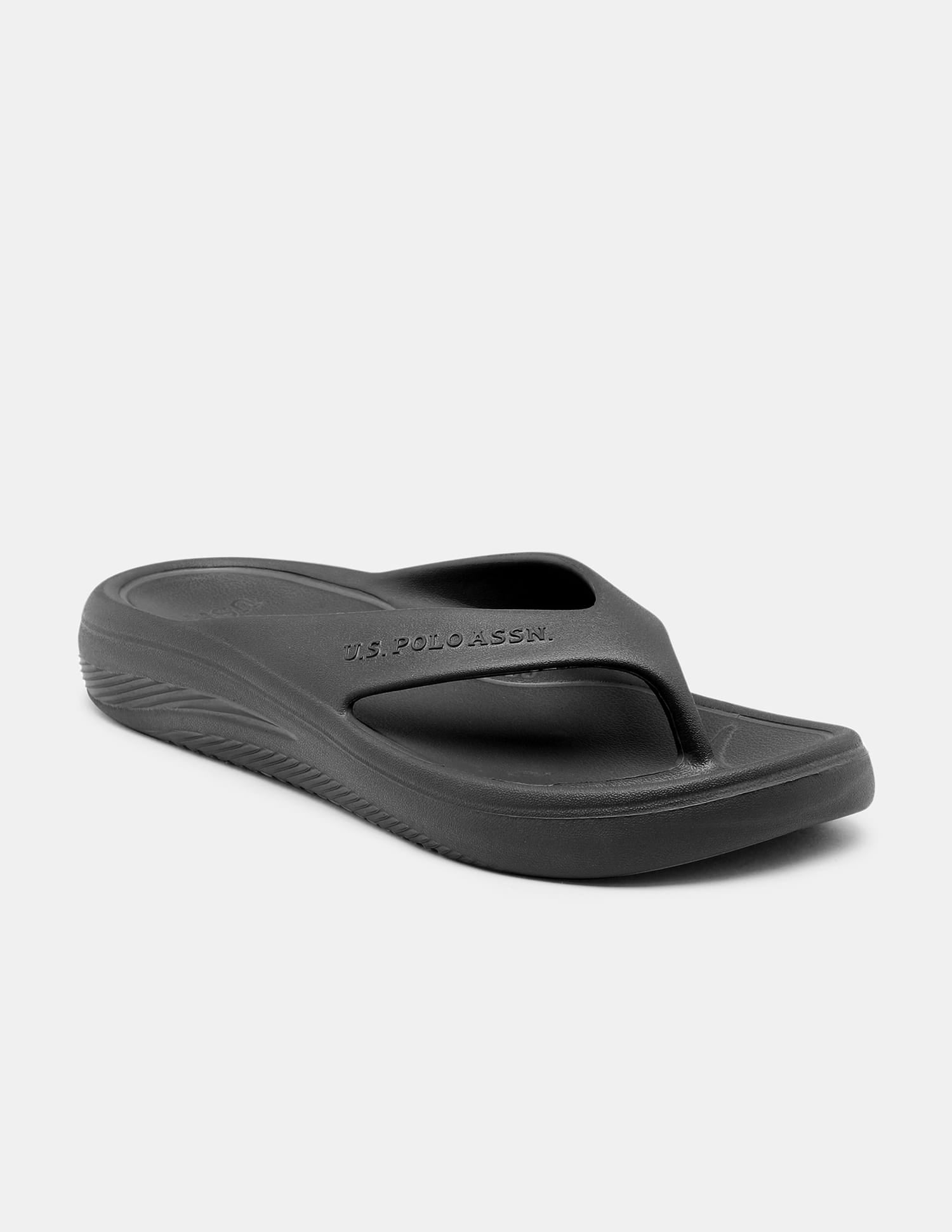 Men Cole V-Strap Flip Flops Black - U.S. Polo Assn. India | Large