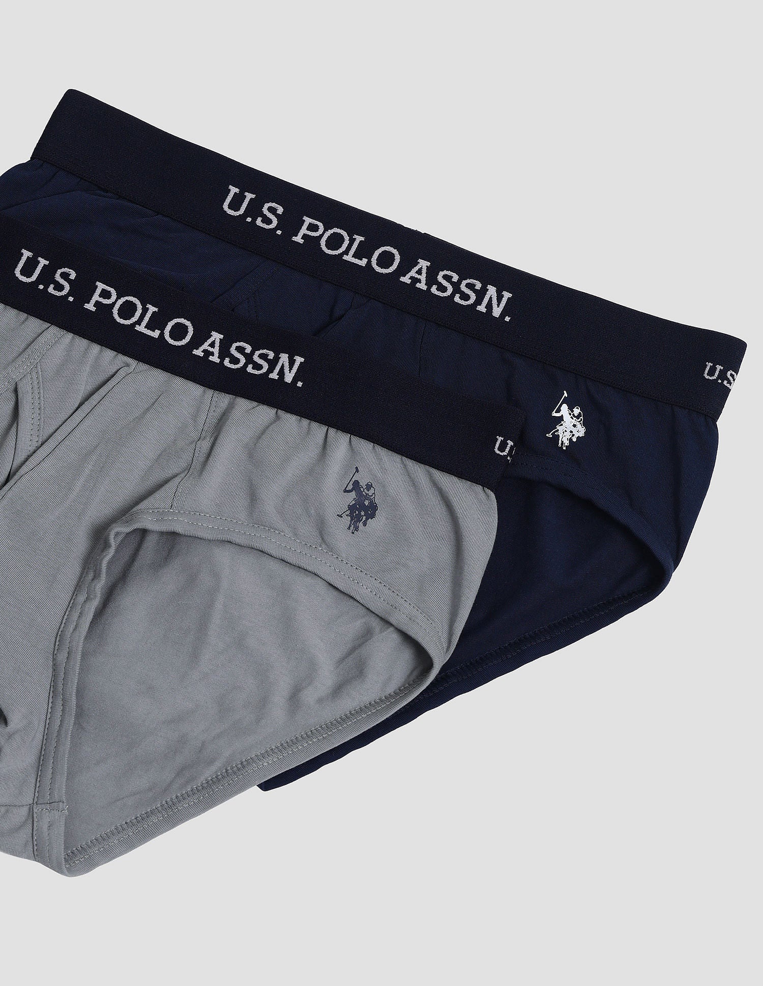 Elasticized Waist OEB11 Briefs - Pack Of 2 Navy and Weathervane - U.S. POLO ASSN. | Large
