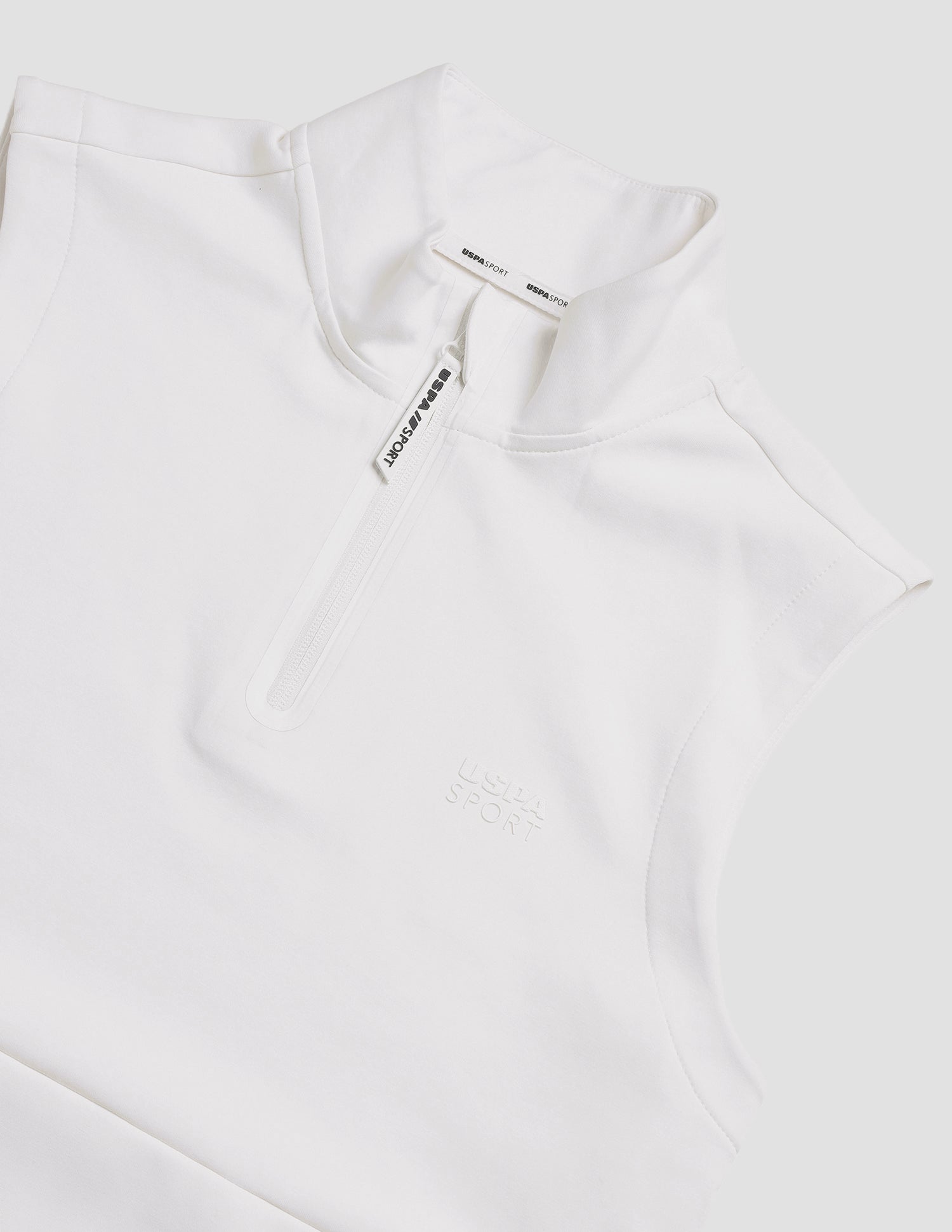 Solid Regular Fit Active Sweatshirt Off White - U.S. Polo Assn. India | Large