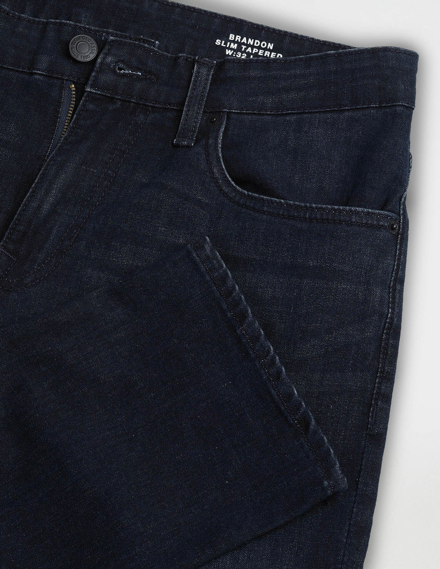 Brandon Slim Tapered Fit Blue Jeans Dark Blue - U.S. Polo Assn. India | Large