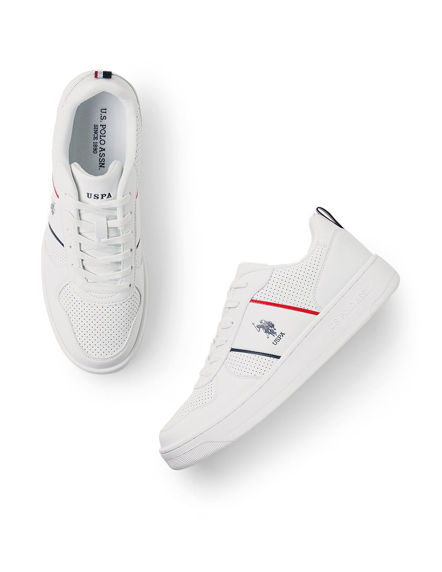 Men Regino Off White Retro Court Sneakers Off White - U.S. Polo Assn. India | Large