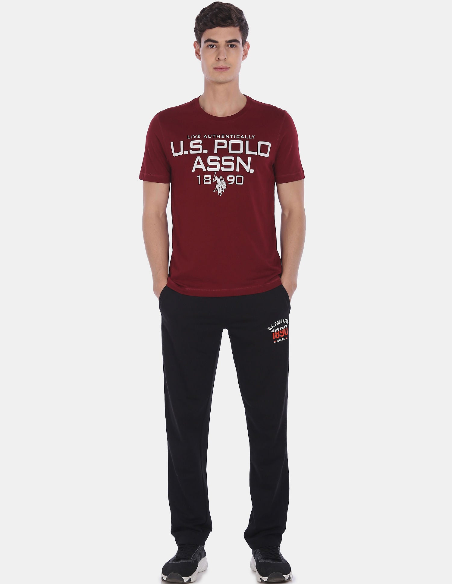Crew Neck Tri Blend I682 Lounge T-Shirt - Pack Of 1 Maroon - U.S. POLO ASSN. | Large
