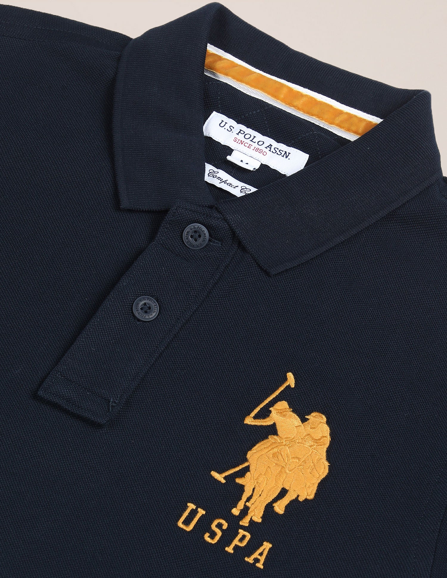 Compact Cotton Logo Polo Shirt Navy - U.S. POLO ASSN. | Large