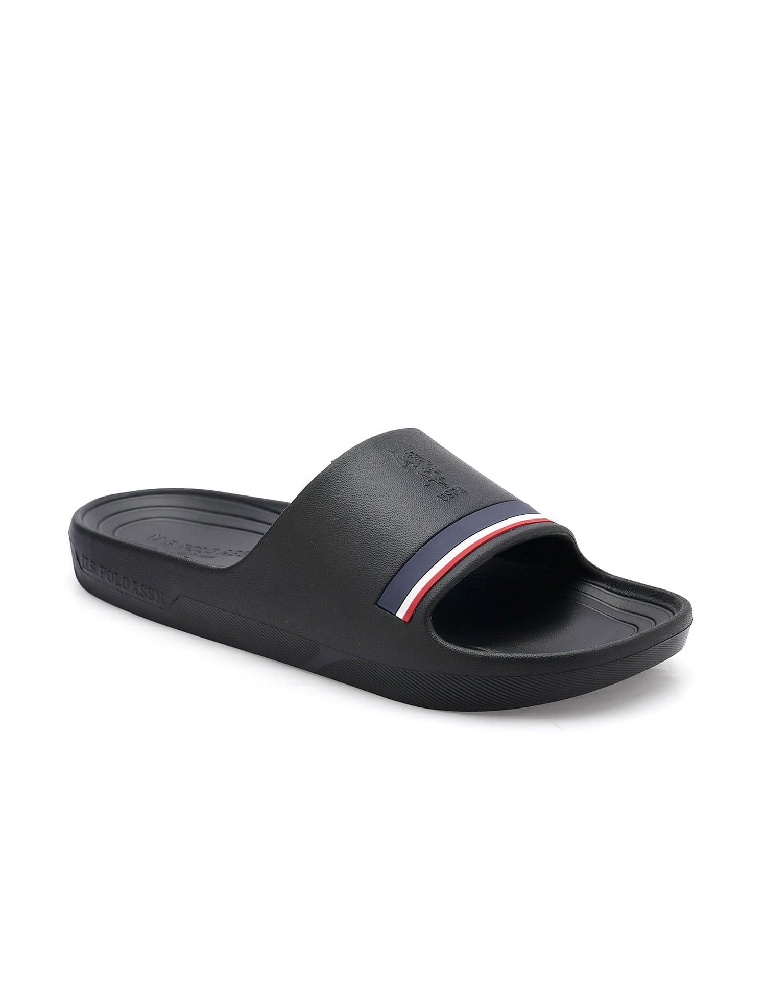 Men Easton Black Foam Walk Sliders Black - U.S. Polo Assn. India | Large